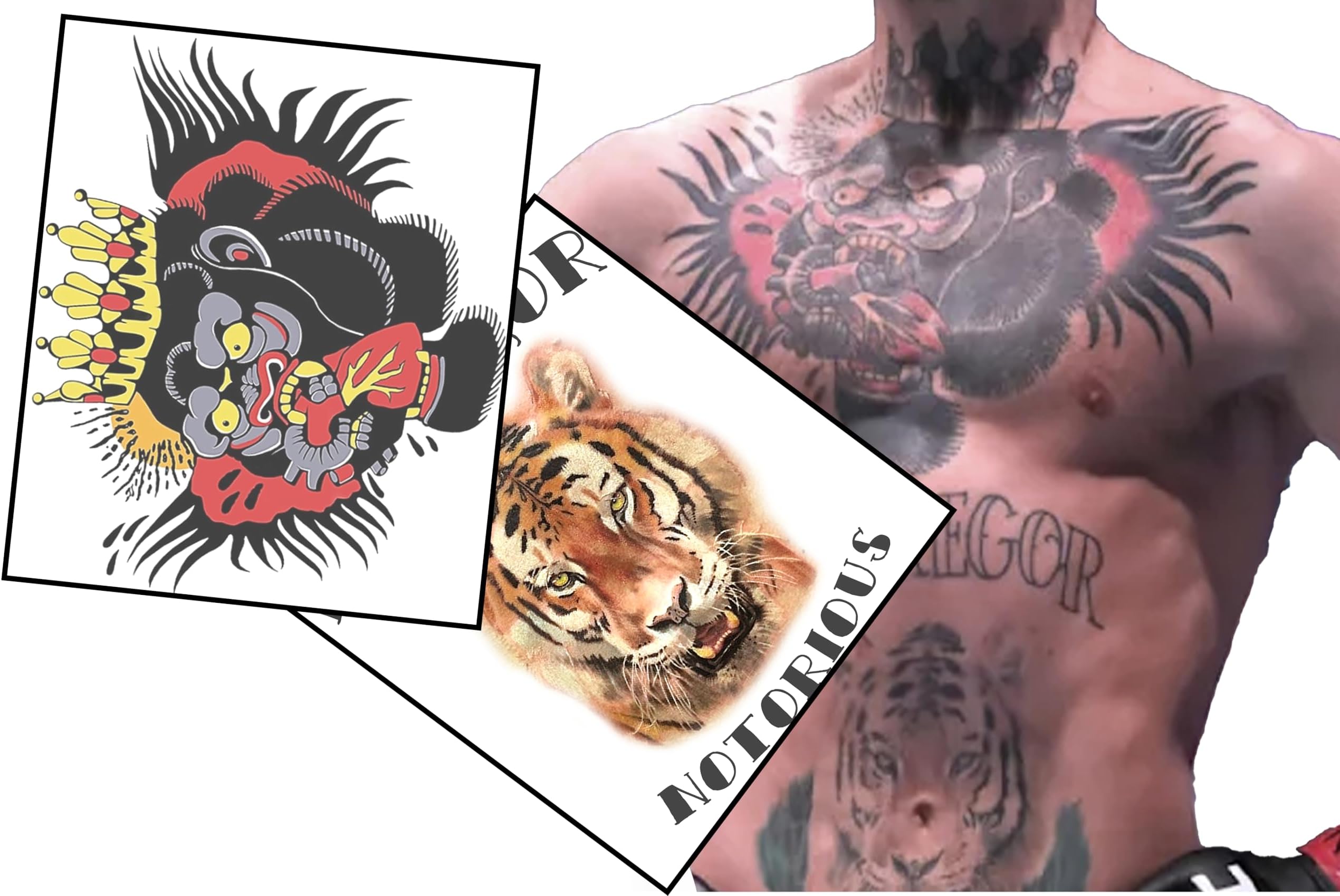 Conor MMA Inspired Fake Tattoo Set | Life sized