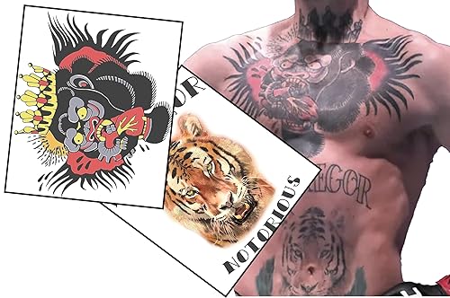 MMA Celeb Inspired Fake Tattoo Set  Tamaño natural