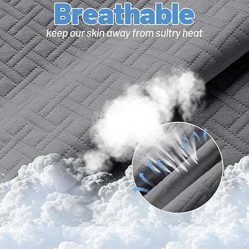 Miniatura 4 de Protector de colchón de bambú de alta calidad, tamaño King, impermeable y ultrasuave, transpirable, sin ruido, lavable, para mayor comodidad y