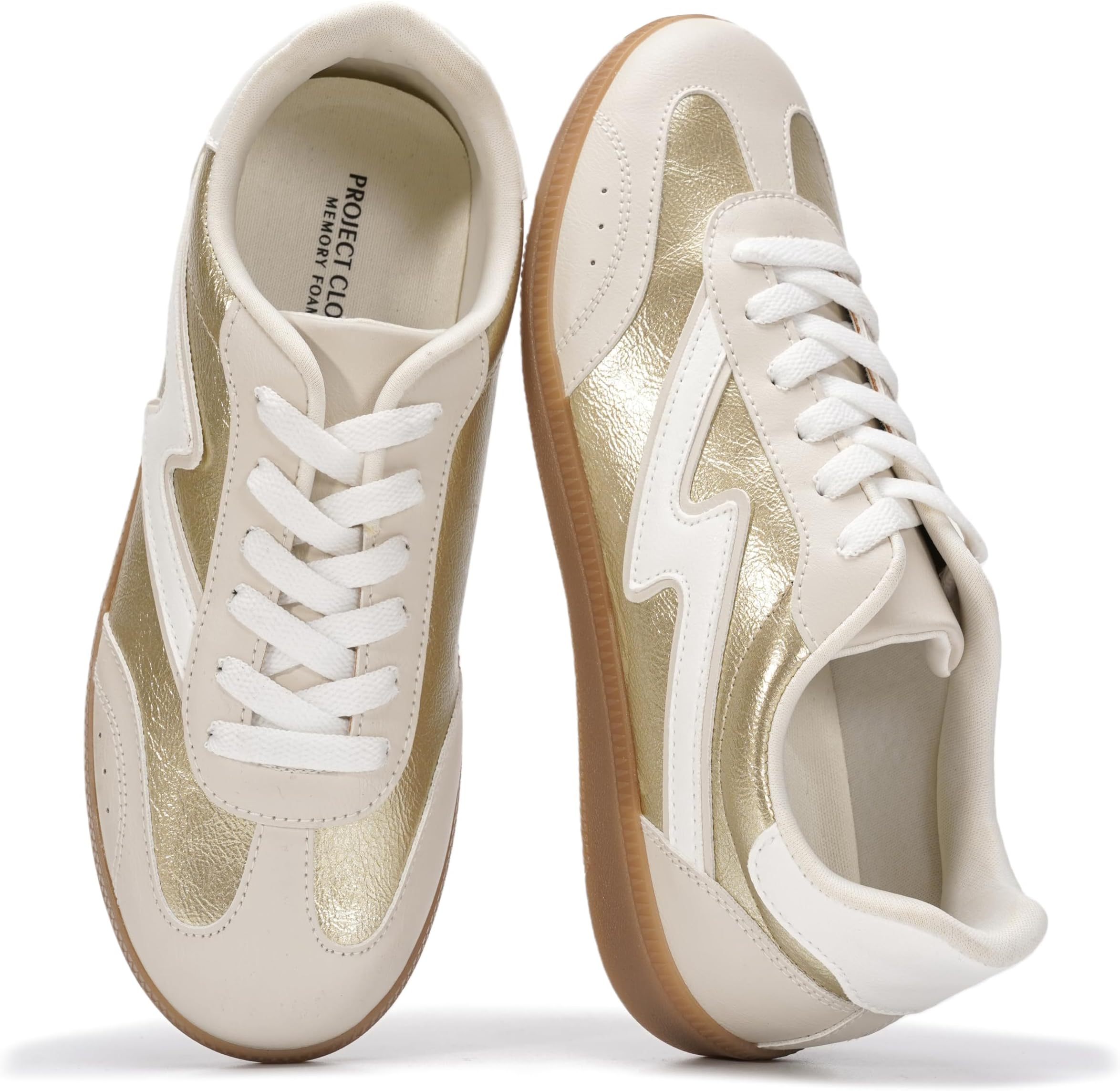 Project Cloud Sneakers for Women - Lace-Up Shoes for Women Trendy Women Sneakers with Memory Foam Insole Women's Fashion Sneakers Non-Slip Womens Shoes (Irita)