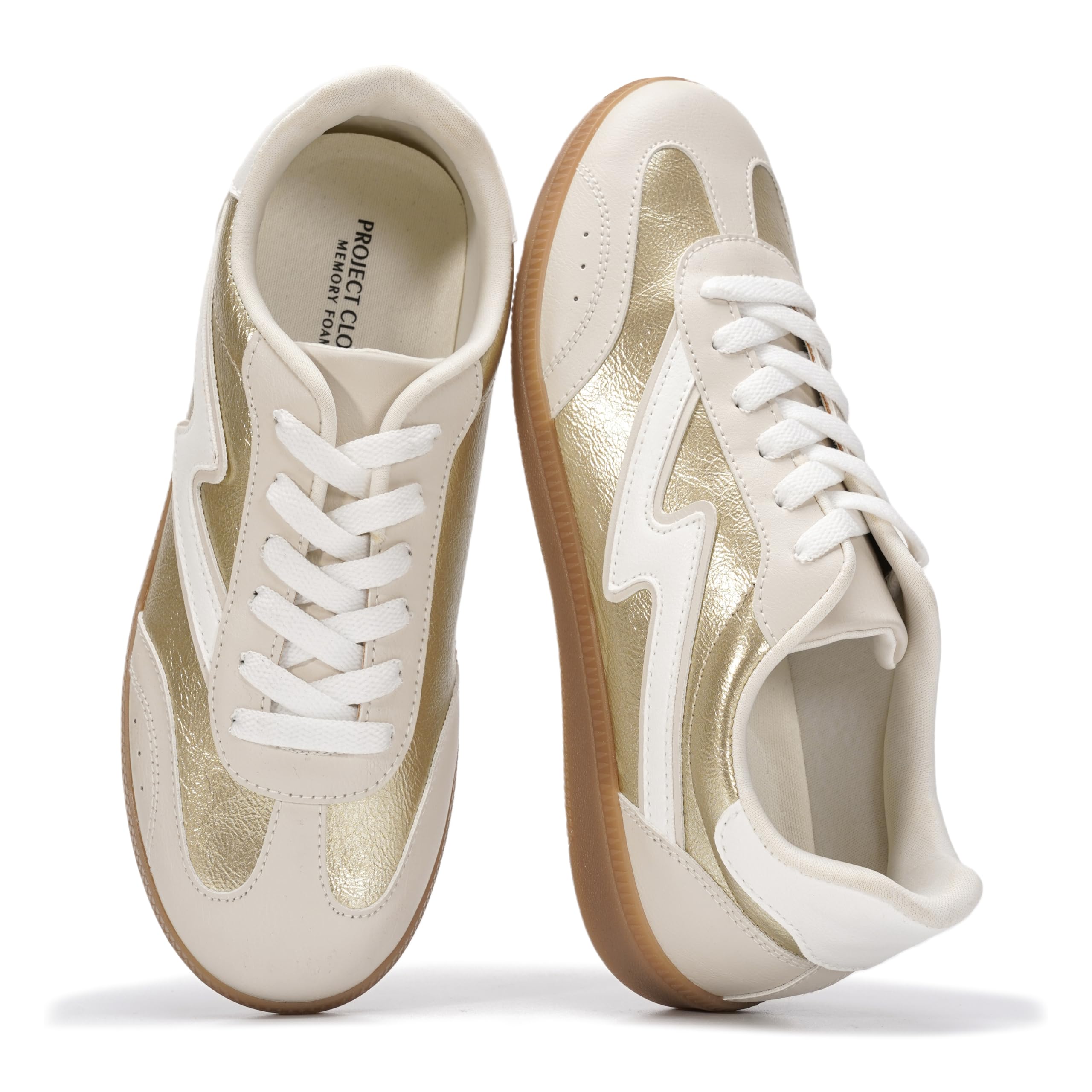 Project Cloud Sneakers for Women - Lace-Up Shoes for Women Trendy Women Sneakers with Memory Foam Insole Women's Fashion Sneakers Non-Slip Womens Shoes (Irita)