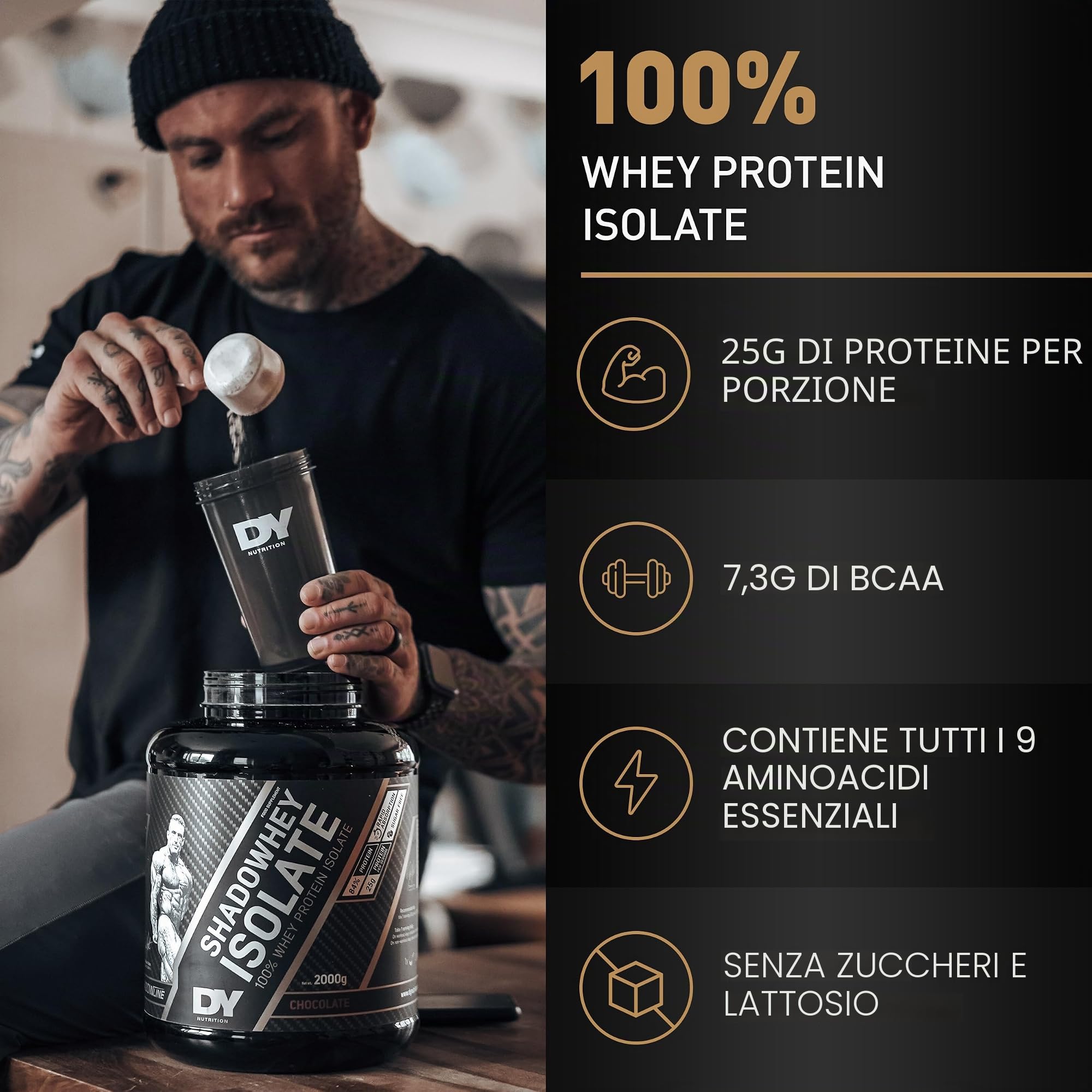 Dorian Yates Nutrition Shadowhey Isolate (2000g) Caramello alla vaniglia - Proteine - Proteine isolate del siero di latte