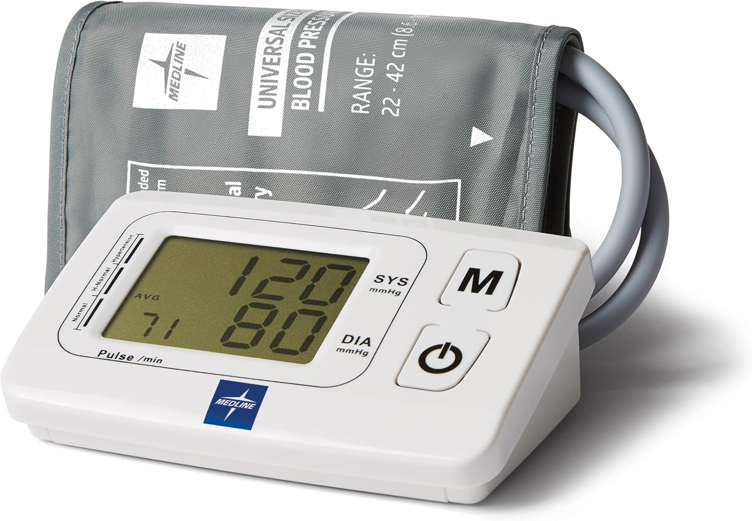 Medline Automatic Digital Blood Pressure Monitor, Adult Upper Arm Cuff, Large Digital LCD Display, Stores Up to 90 Readings, Batteries Included Medline Automatic Digital Blood Pressure Monitor, Adult Upper Arm Cuff, Large Digital LCD Display, Stores Up to 90 Readings, Batteries Included