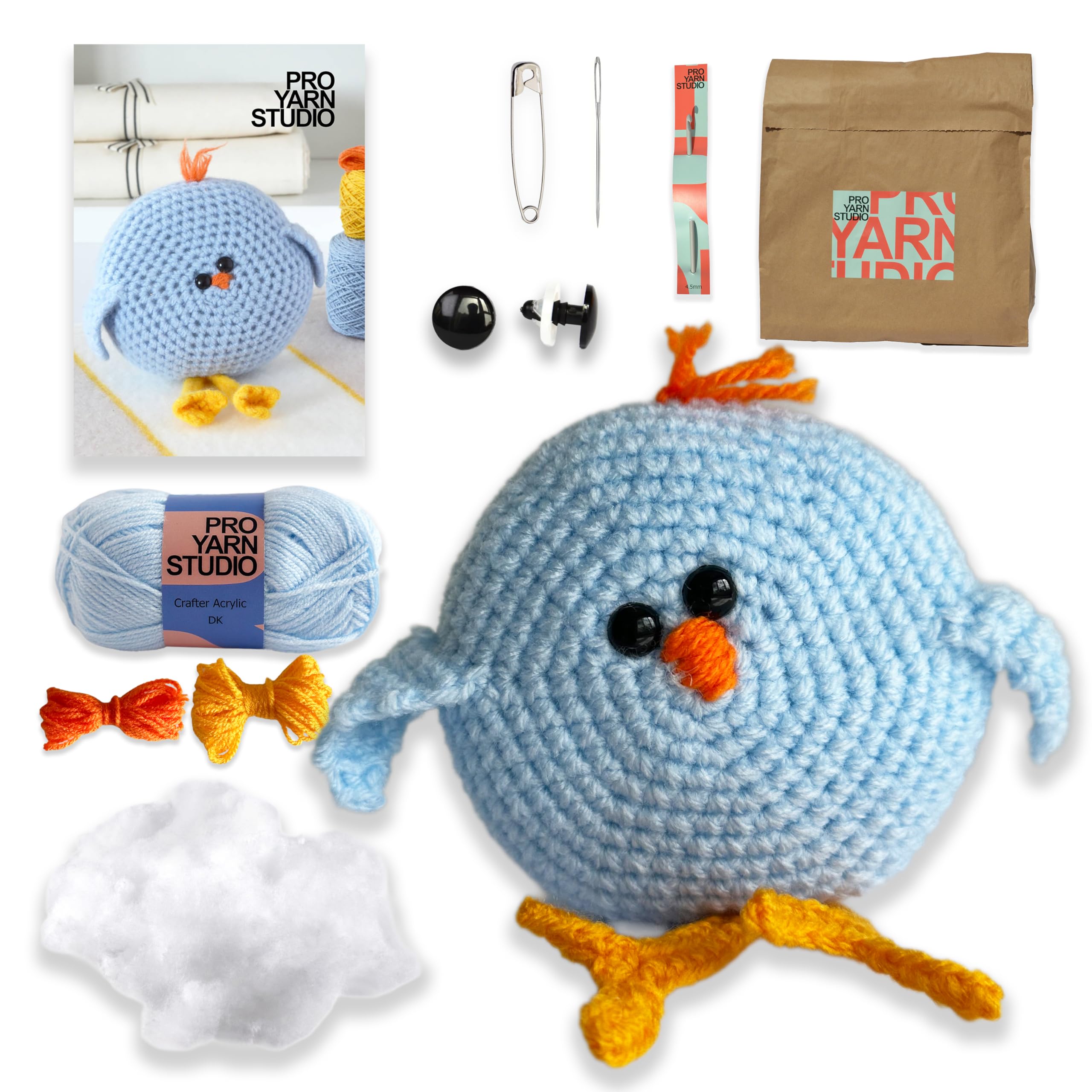 Wonkey Bird Crochet Kit with Yarn, Crochet Kit and Easy to Follow Pattern, Suitable for Beginners