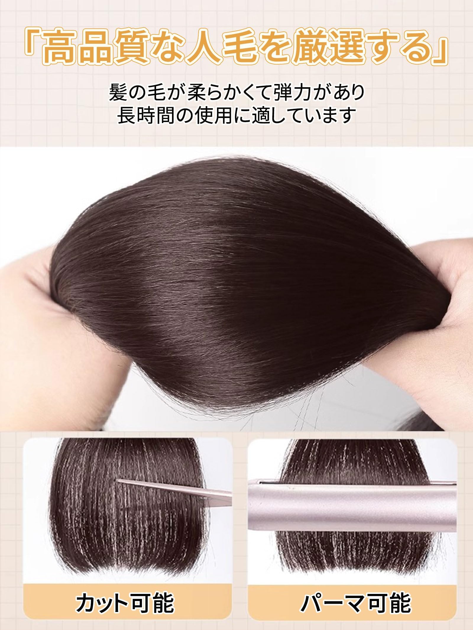 Amazon.co.jp: Sheepyo 前髪ウィッグ 100%人毛 ウィッグ 前髪 エクステ