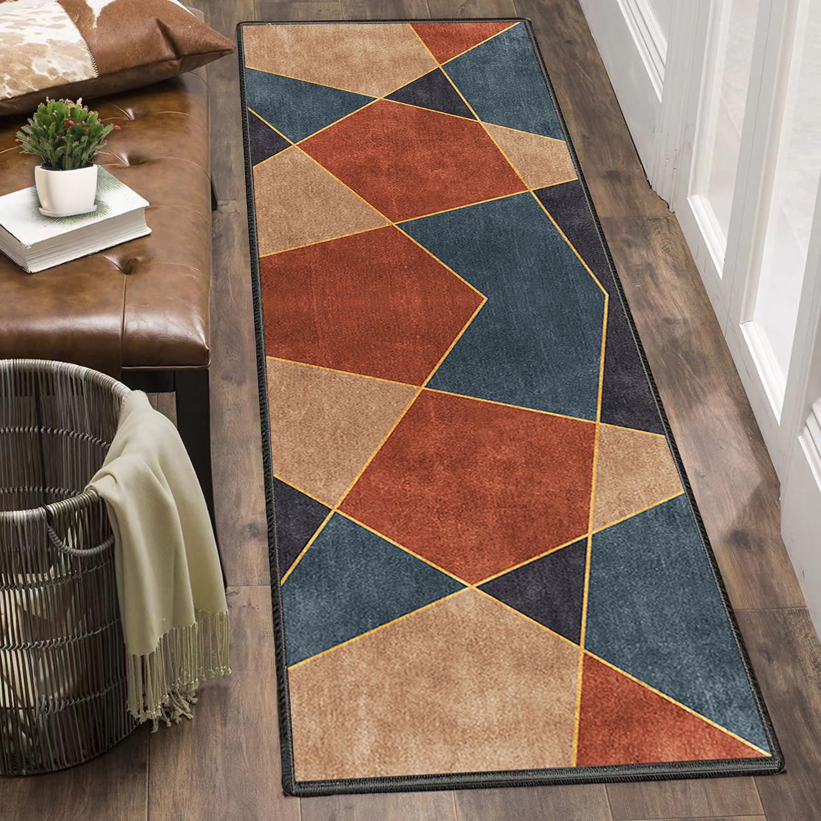 Fcenghox 136-A Carpet Runners For Hallways Non-Slip Kitchen Carpet Hallway Runner Rug 60 X 120 Cm Washable Kitchen Runner Rug Heavy Duty Hallway Hall Runner Narrow Rugs Door Mat Absorbent Floor Mat For Hallway