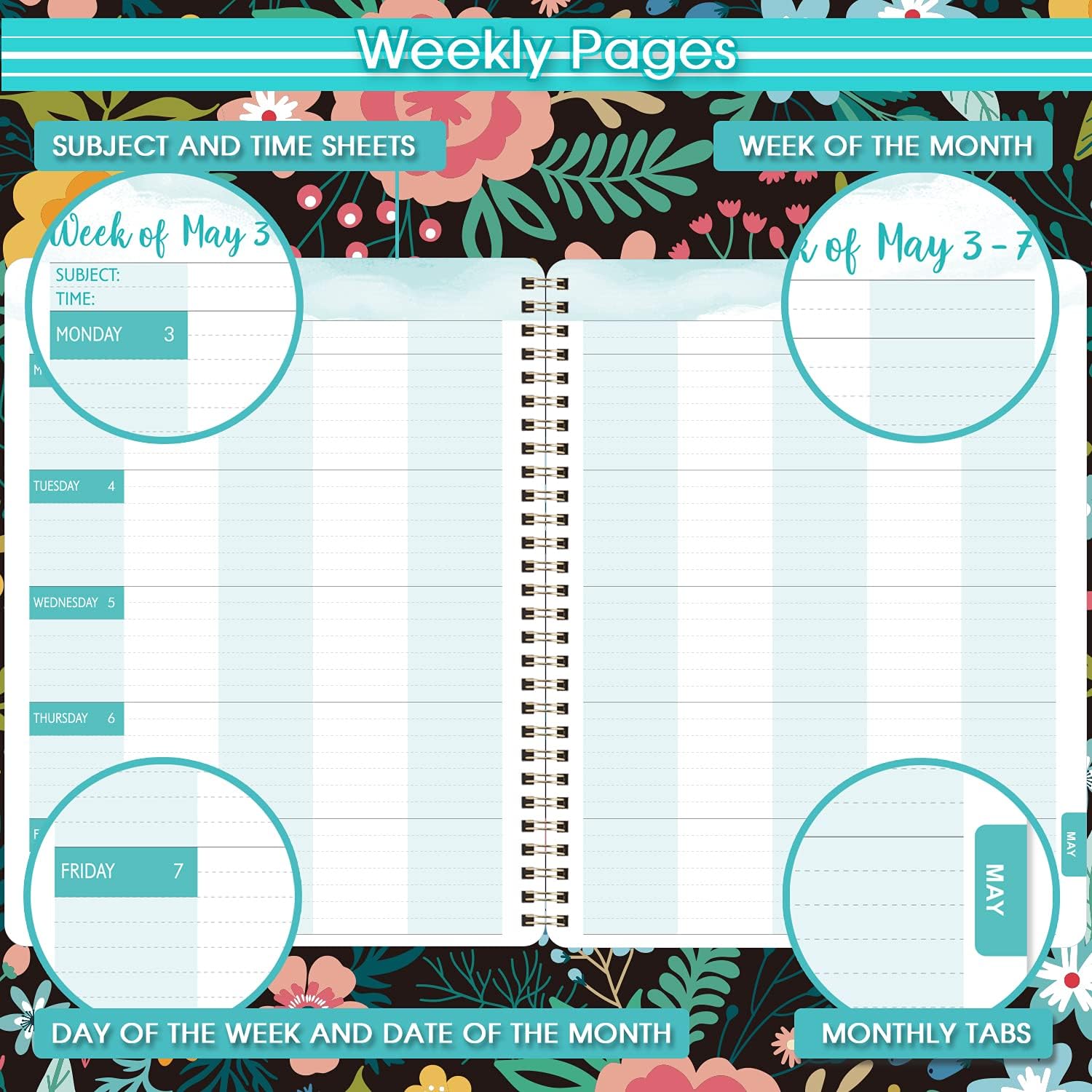 2021-2022 Teacher Planner - Weekly & Monthly Lesson Plan Book, July 2021 - June 2022, 8" x 10", Academic Planner with Twin-Wire Binding for Teachers : Office Products
