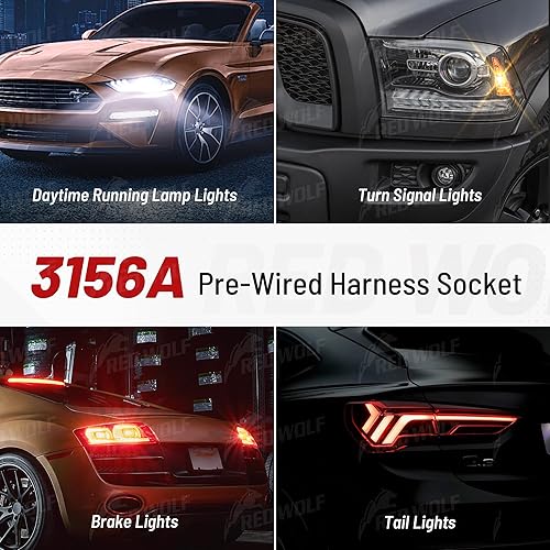Miniatura 5 de RED WOLF 3157 3156 - Adaptador de enchufe de arnés precableado compatible con GM GMC Chevy Buick Cadillac 1997-2007 para extensión de cableado de