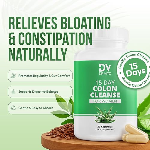 Miniatura 9 de Limpieza de colon de 15 días para mujeres con soporte GLP-1 - Píldoras de desintoxicación natural con hierbas, fibra y probióticos - Alivio de la