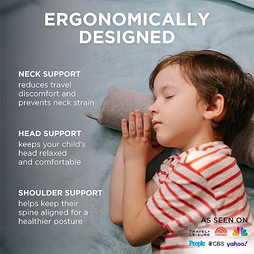 Miniatura 2 de Dot&Dot Almohada de viaje para niños de espuma viscoelástica para aviones, almohadas de cuello para niños para viajes, dormir, almohada de avión