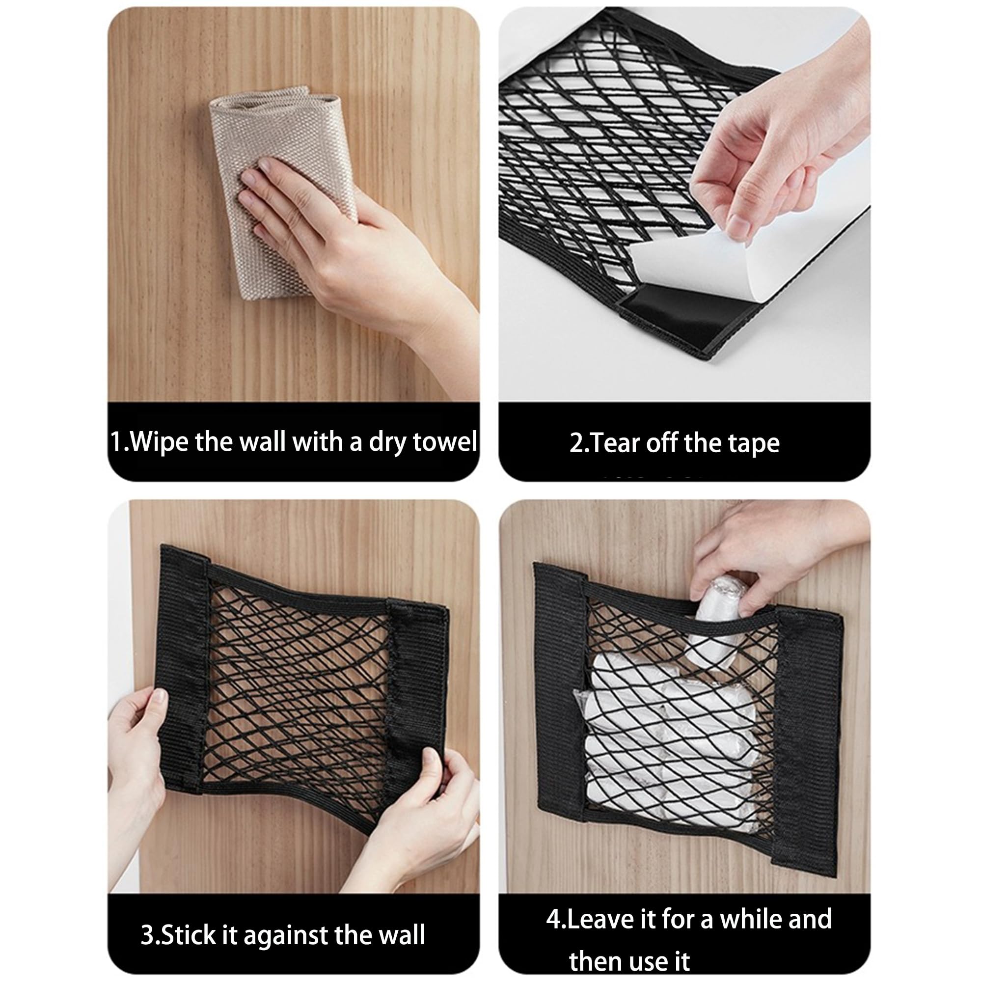 Soporte para bolsas de plástico, red de almacenamiento de malla, organizador dispensador para papel de aluminio, bolsa de basura, bolsa de basura, envoltura de plástico, bolsa de compras