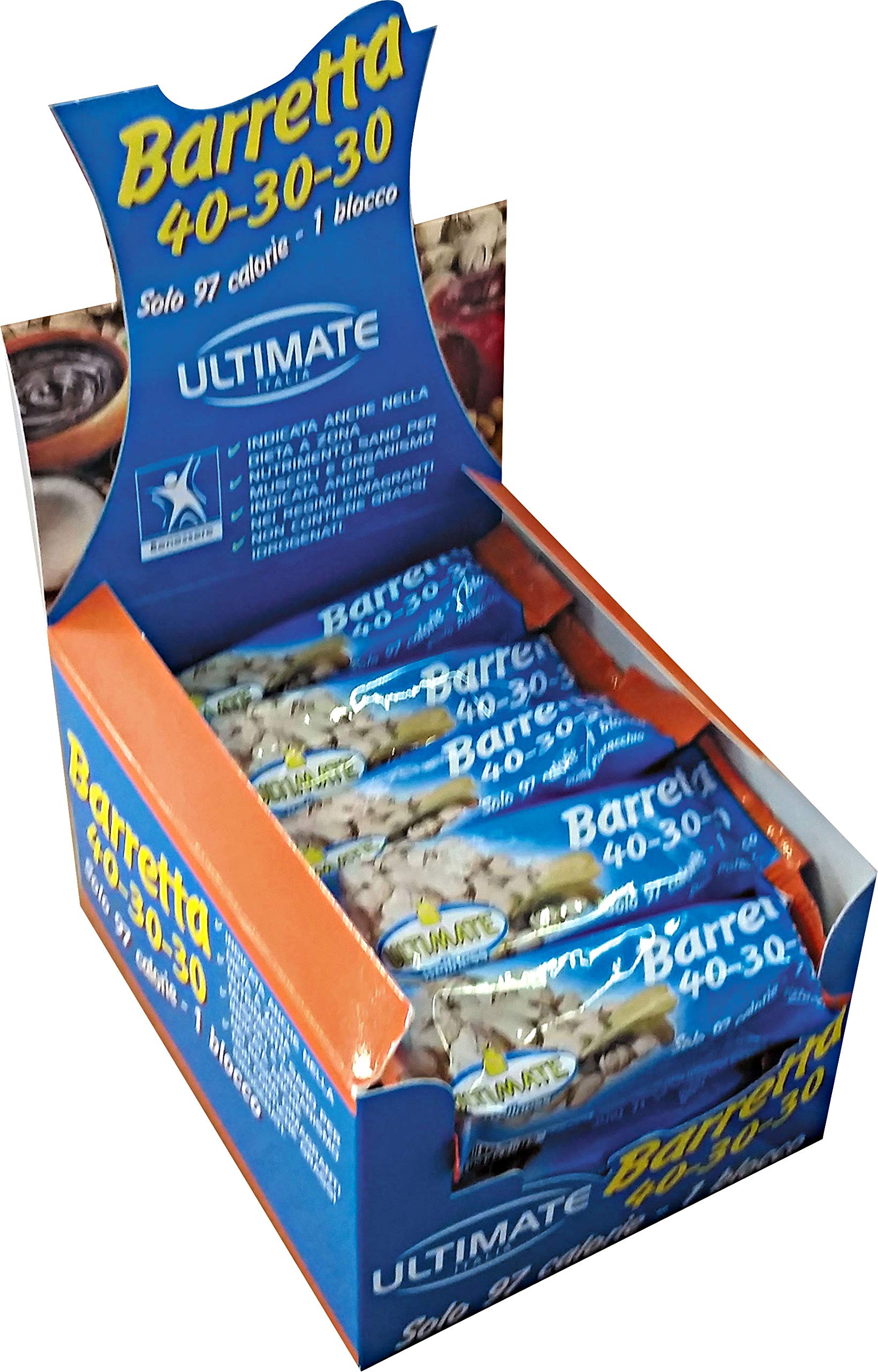 Ultimate Italia Barrette 40-30-30 Gusto Pistacchio, 30 Pezzi da 27g