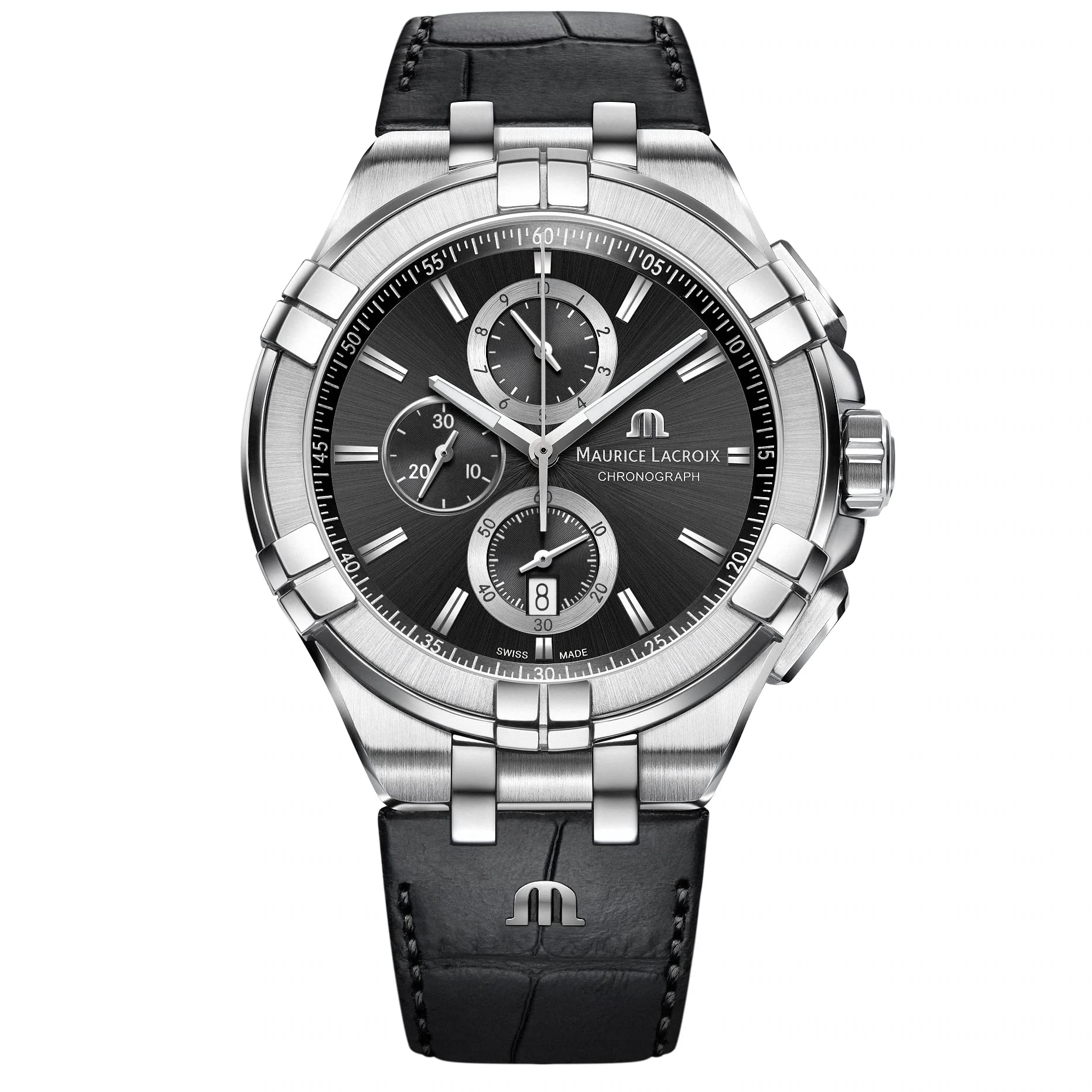 Men's Black Aikon Chronograph Watch AI1018-SS001-330-1