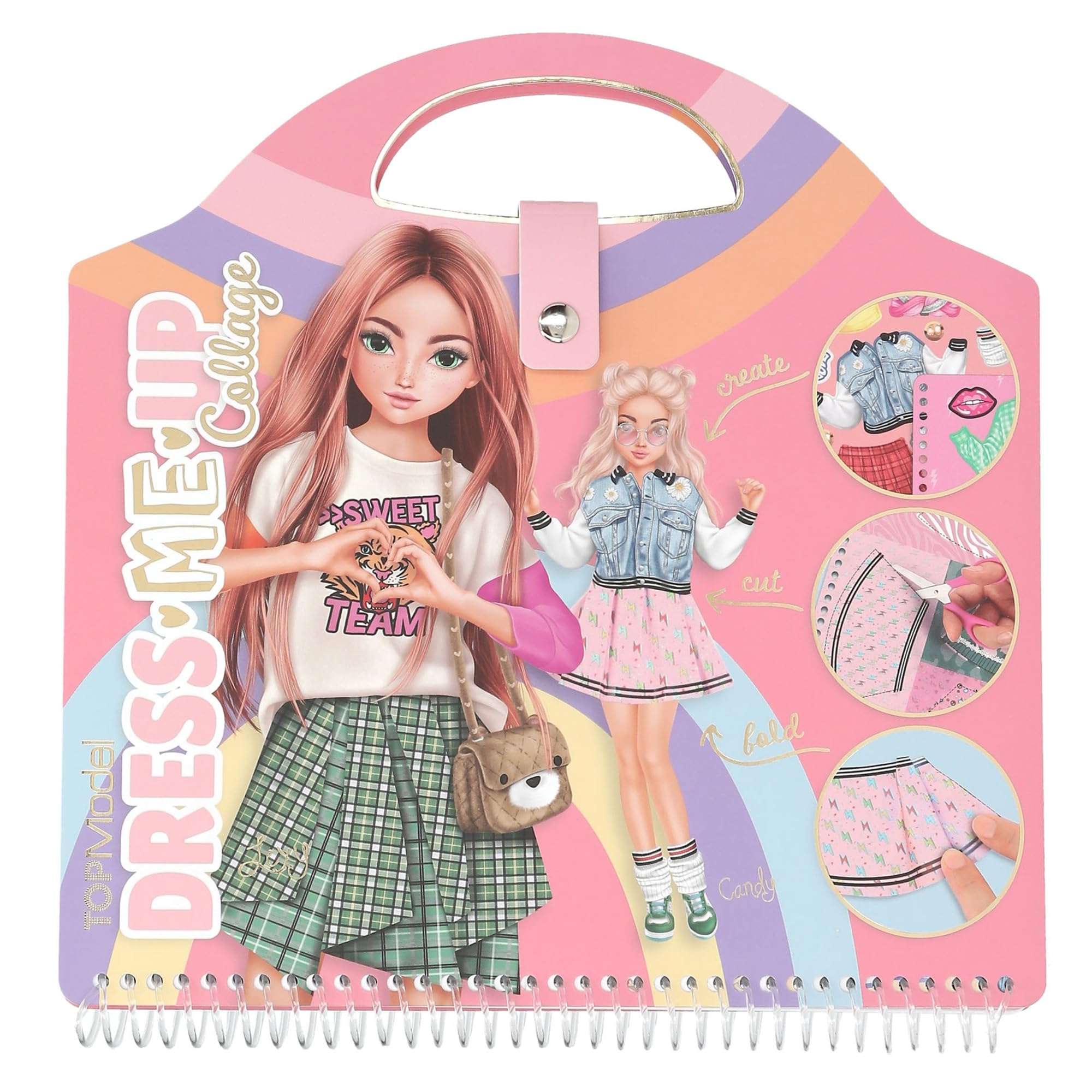 TOPModel Dress Me Up Stickerbuch – 20 Seiten, Designpapier und 5 Stickerbögen (Rosa)