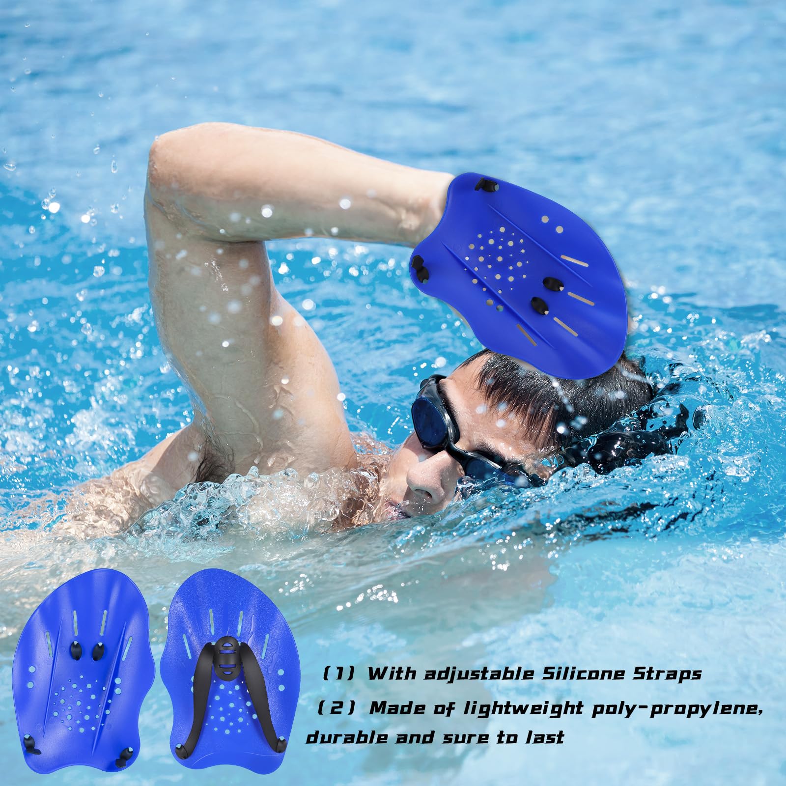 Paddle A Mano Per Nuoto - Palette Ergonomiche Per Allenamento In Piscina - Foto 2