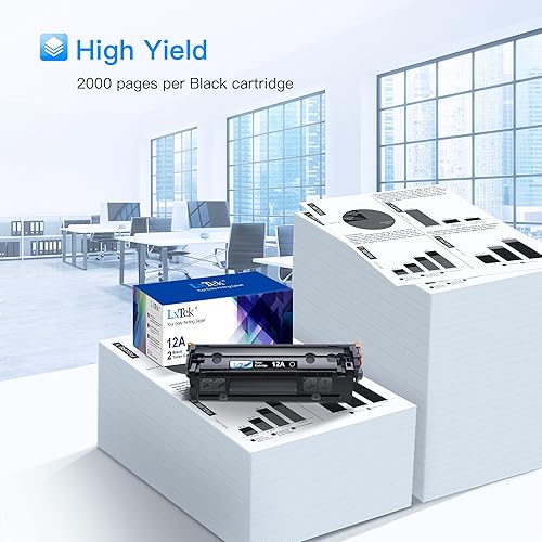 Miniatura 3 de LxTek Cartucho de tóner de repuesto compatible para HP 12A Q2612A compatible con impresoras Laserjet 1012 1022 1020 1018 1022N 1010 3015 3050 3030
