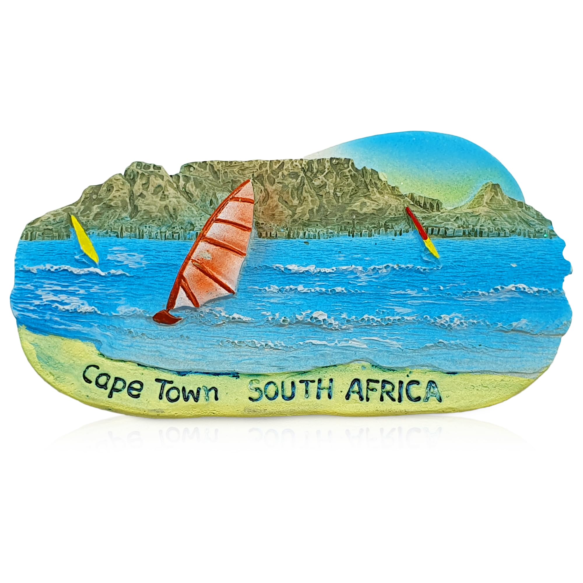 Maxi-Solutions Cape Town South Africa 3D Coastal Fridge Magnet, Handcrafted Resin Travel Souvenir