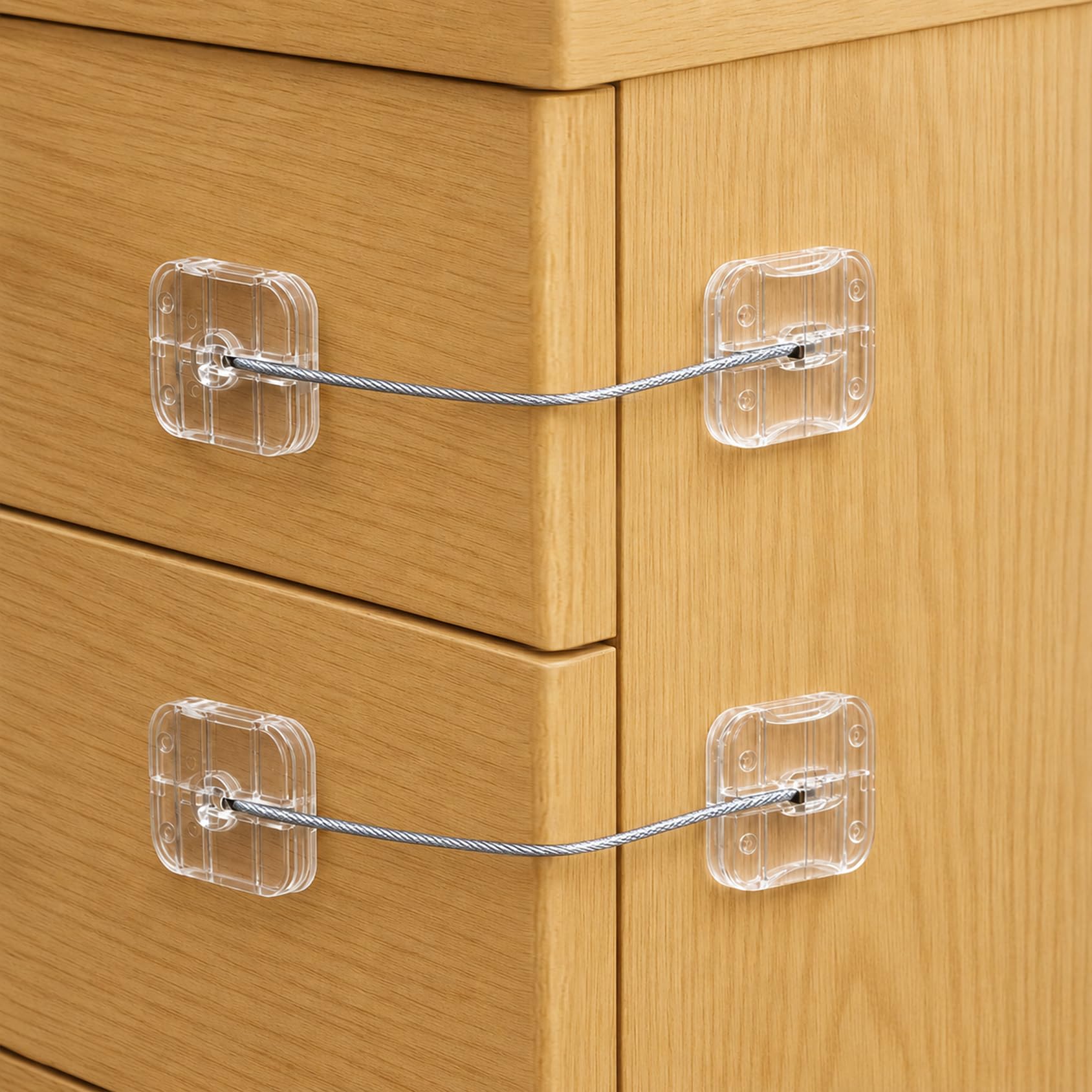 Maveek 4 Pack Refrigerator Locks Clear, Furniture Proof Lock for Cabinet