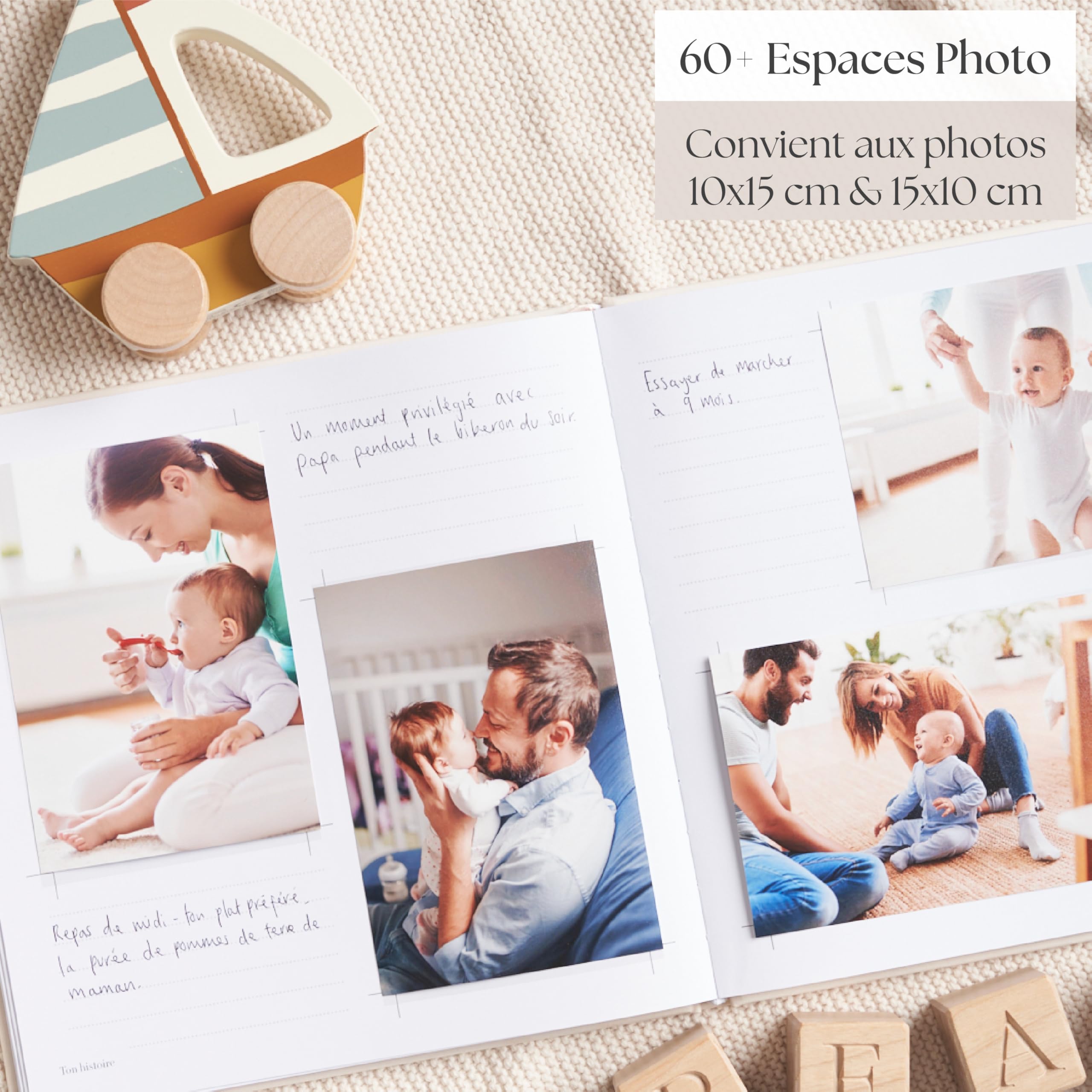 Livre de Naissance - Album Photos et Naissance - Cadeau Naissance 132 Pages et Album Photo Scrapbooking – Livre Naissance Bébé Garçons et Filles – Photos de 6 x 4'' et 4 x 6'' (Rose)