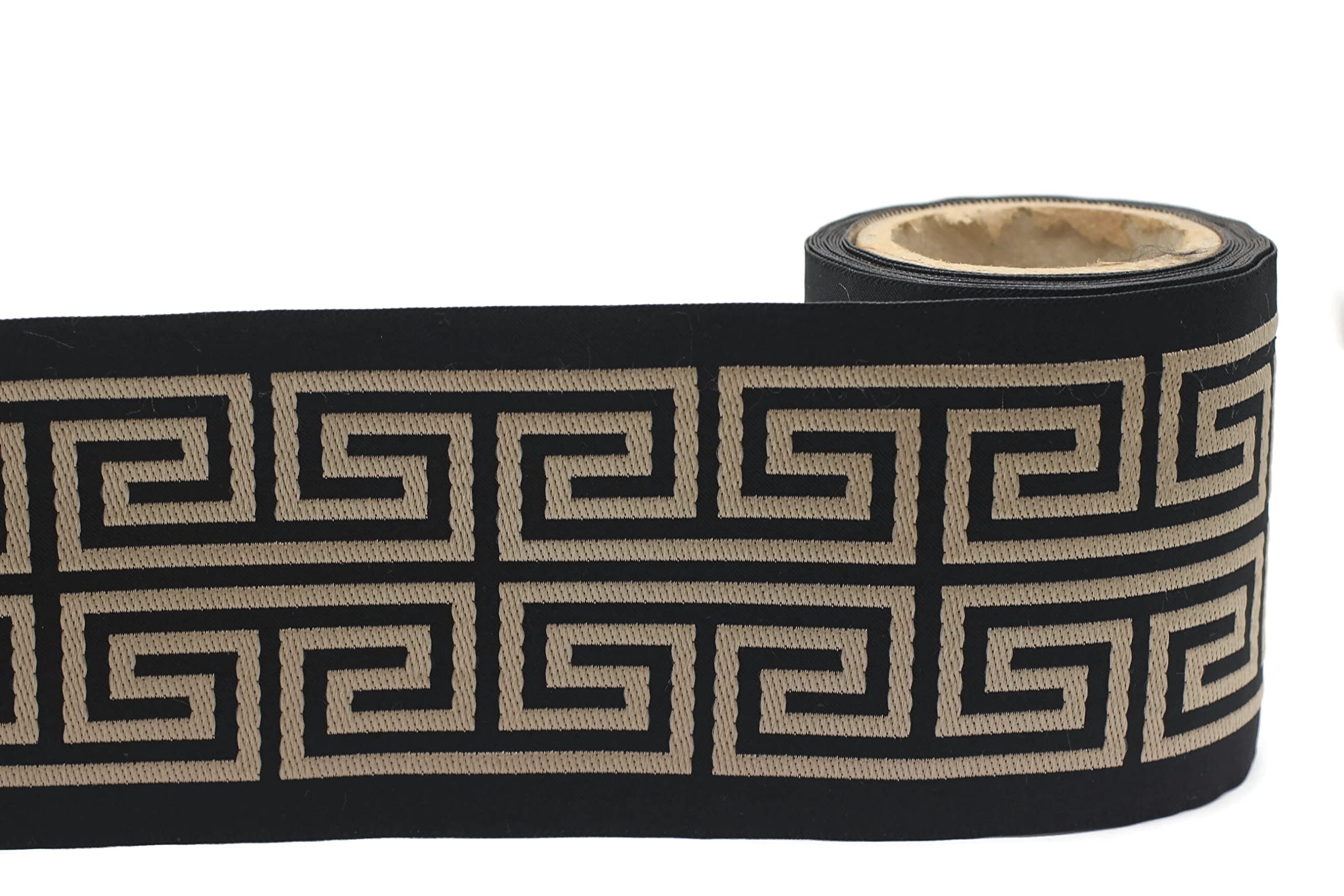 Jacquard Drapery Ribbon Greek Key Drapery Trim - Elegant Jacquard Ribbon For Curtains & DIY Crafts Drapery Trim Ribbon 5 thumbnail image