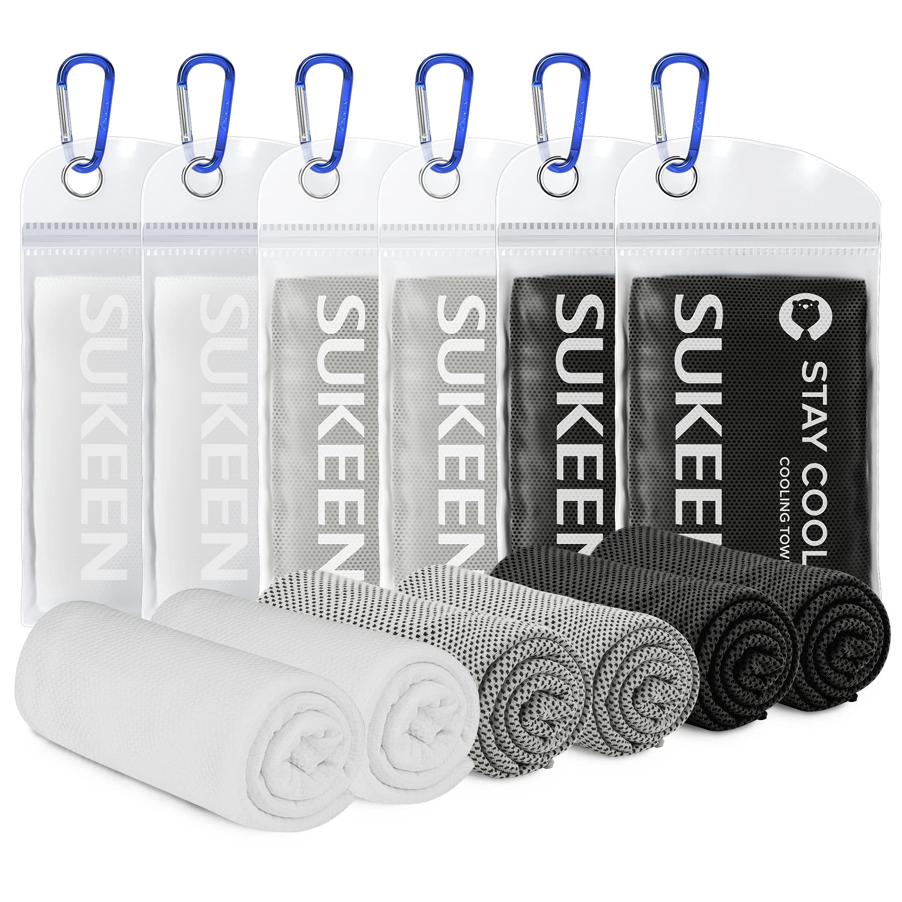 Sukkeen Cooling Towel Set, Gym & Sports Towel, Microfibre, 6 Pack (100 x 30 cm) โ image 1