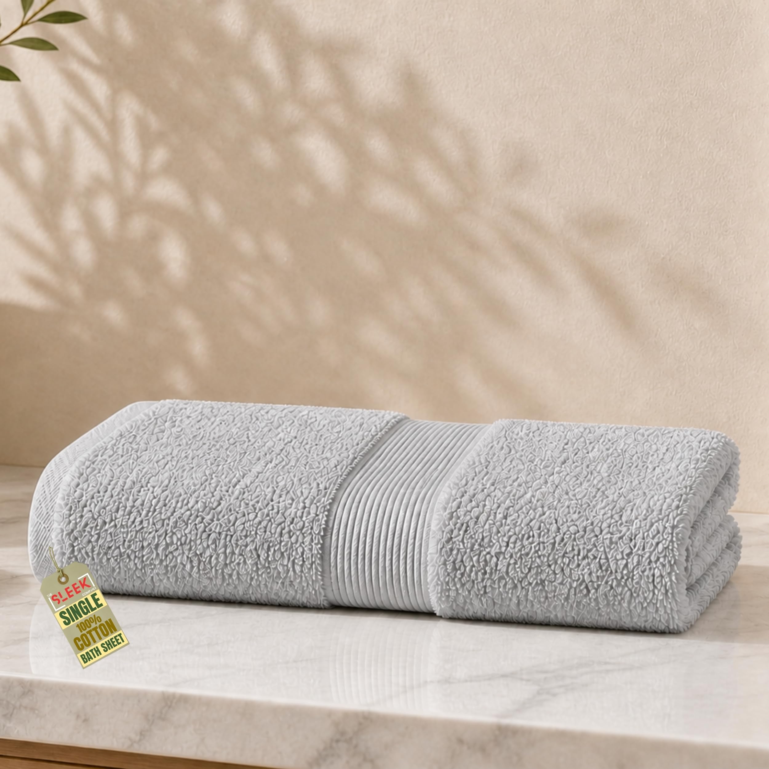 600GSM Royal Egyptian Cotton Bath Sheets (90x150cm) – Soft & Absorbent Extra Large Bath Towels – Hypoallergenic & Durable Towels Bath Sheets – Plush Quick Dry Bath Sheet for Home & Hotel (Silver Grey)