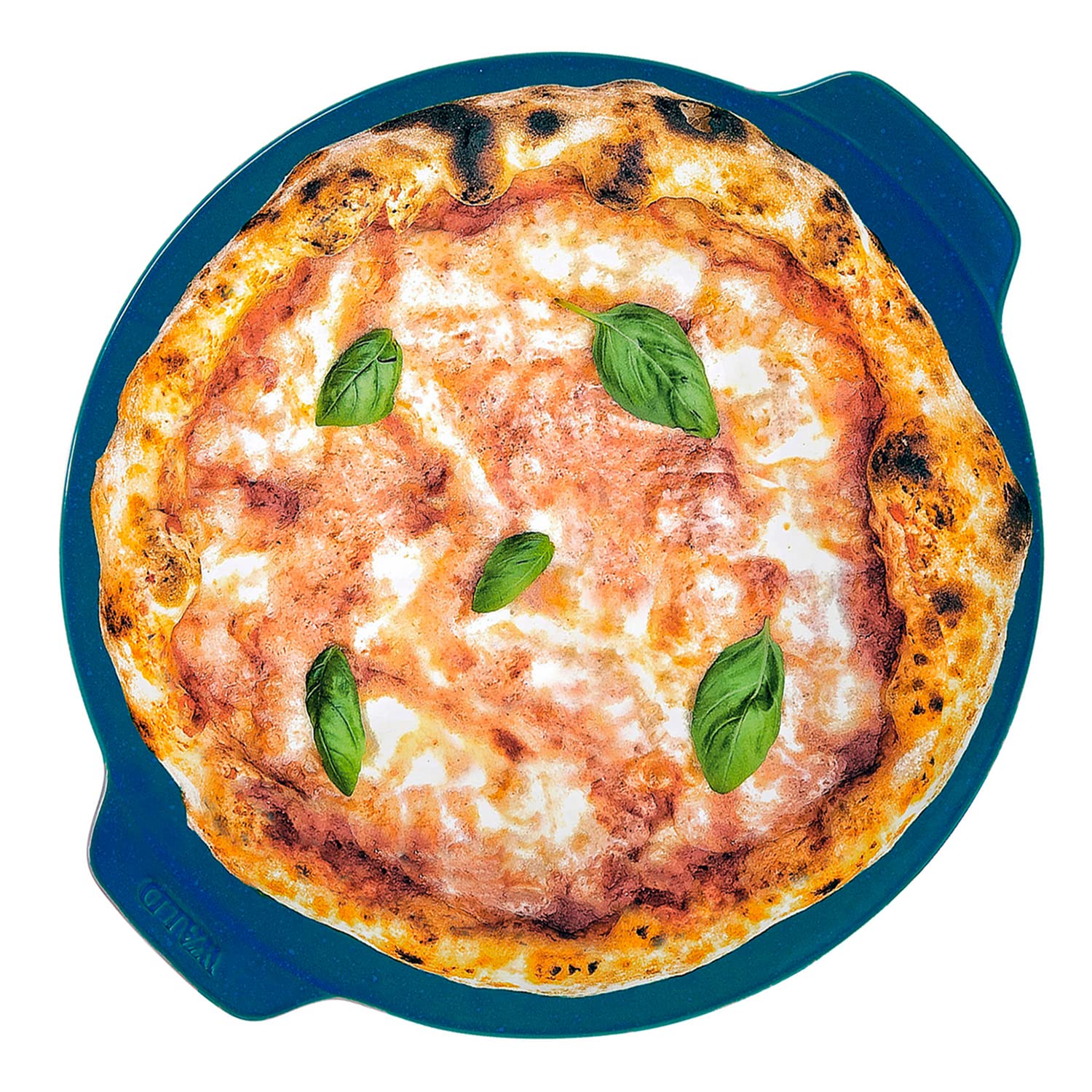 Wald - Cuoci Pizza in Argilla, per Cottura su Barbecue, Forno e Microonde fino a 500°C. Piastra Smaltata per Preparare in Casa Pizze Croccanti e Saporite. 4 Colori diametro cm 33