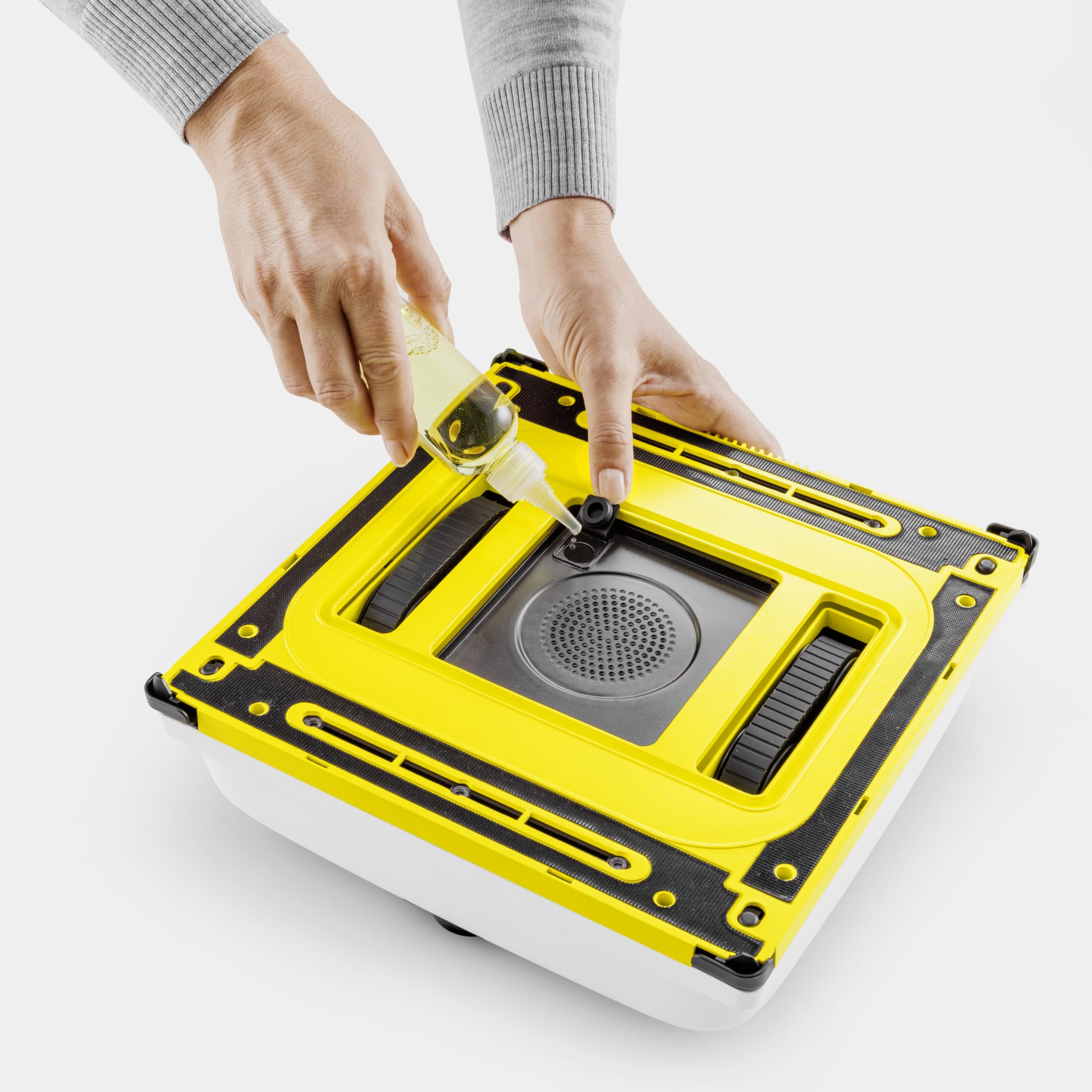 Kärcher Robot de ventana RCW 4, limpieza automática de ventanas, con cable de seguridad y batería de emergencia de 2,5 min/m², depósito: 150 ml, 5 modos de limpieza, cable: 5 m, 3 toallitas