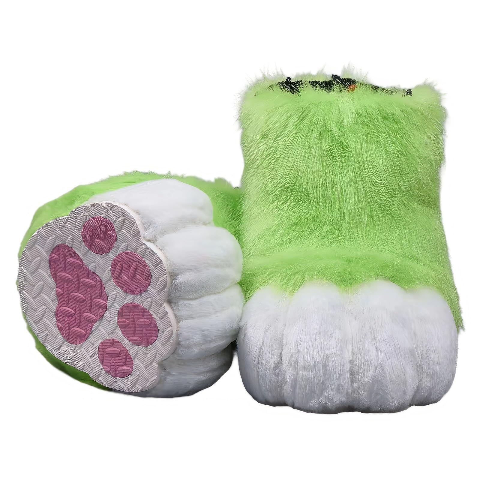 Furry Faux Animal Paw Slippers, Cosplay Animal Cat Wolf Dog Fox Fur Costume Shoes, Fursuit Fur Accessories Slippers KIG (Color : Q, Size : 8.5)