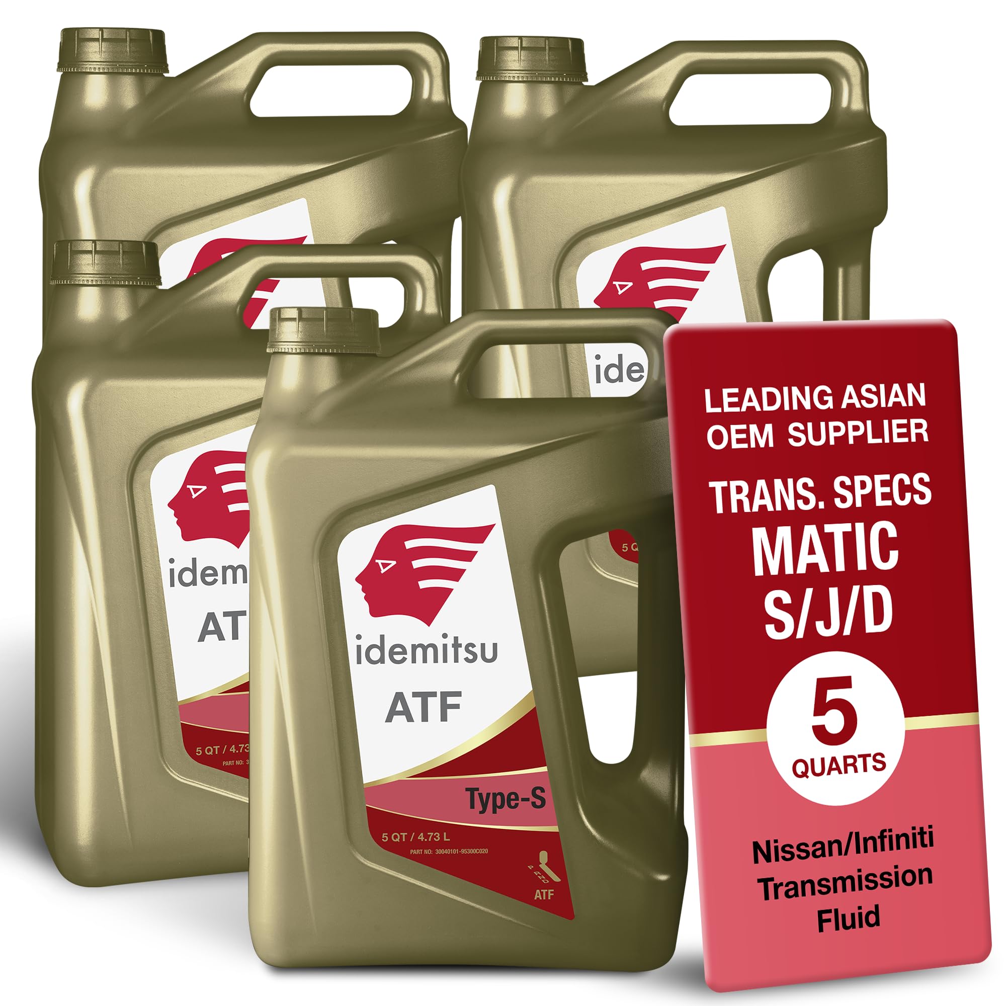 Idemitsu ATF Type S Automatic Transmission Fluid (Matic J, Matic D) – 5 Quart, Case of 4 | Engineered for Optimal Shifting and Extended Protection | Part Number 30040101-75000C020