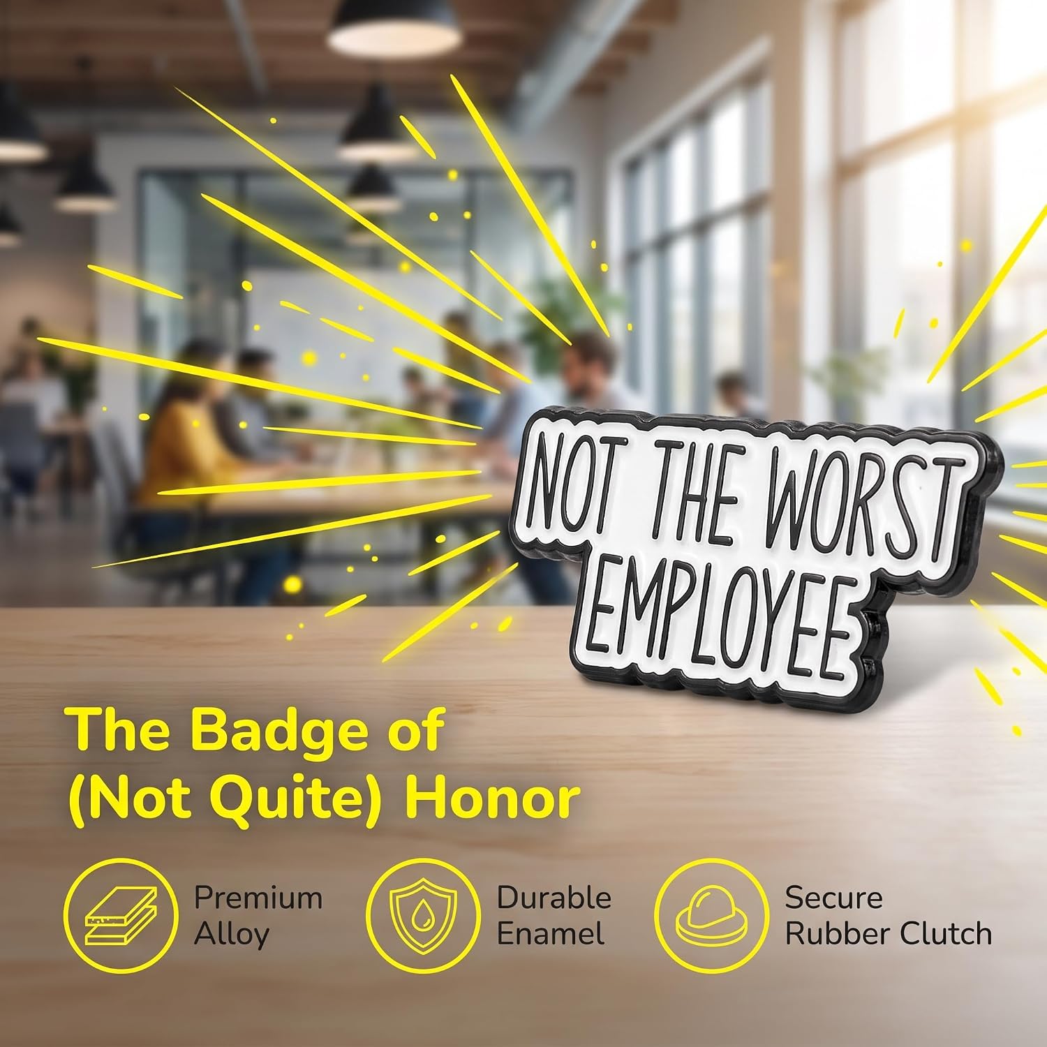 Not the Worst Employee Pin, 6PCS Funny Work Pins image 2