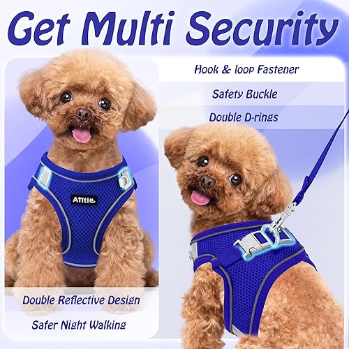 Miniatura 45 de AIITLE Arnés Escalonado para Perro y Juego de Correa - Chaleco Arnés a Prueba de Escape Sin Tirones con Malla Suave y Bandas Reflectantes, Arneses