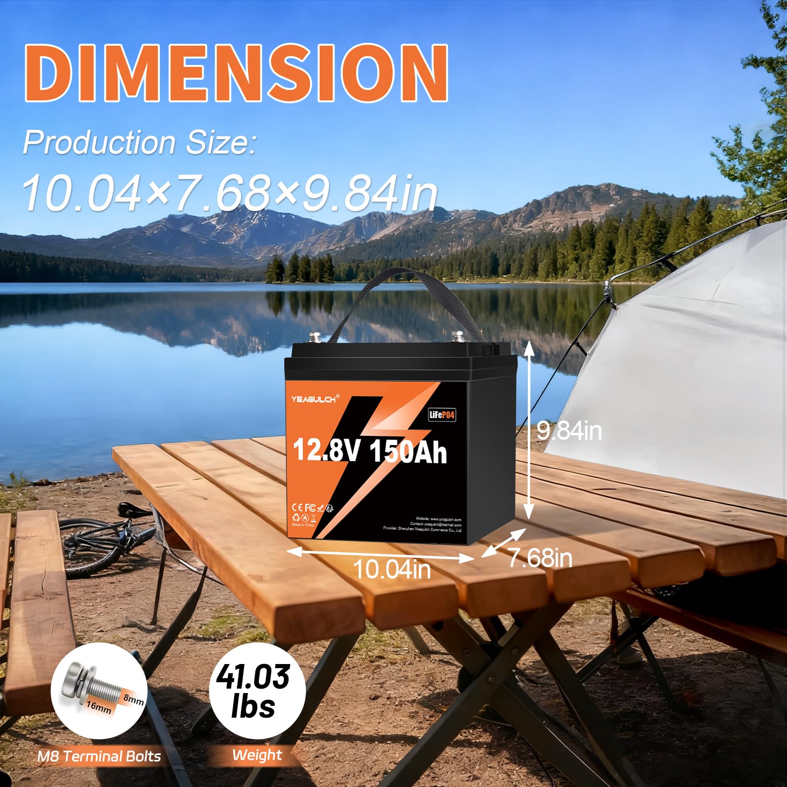 12V 150Ah Mini LiFePO4 Lithium Batterie 1920Wh mit 100A BMS