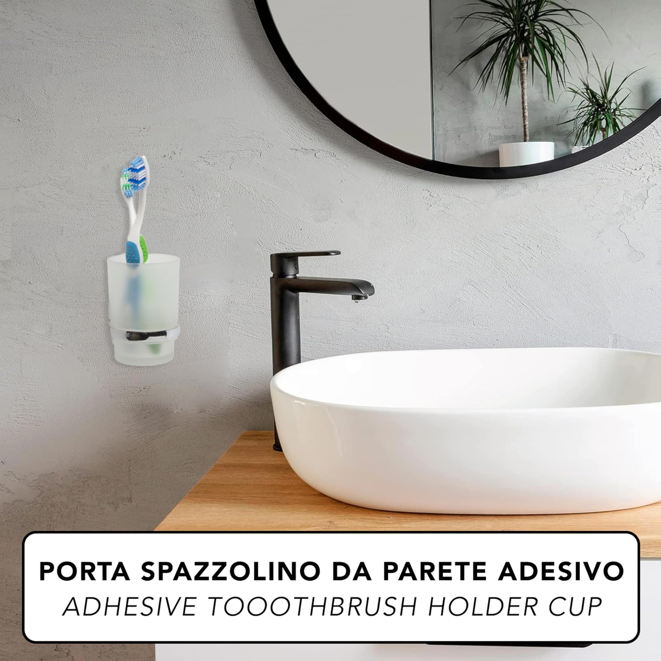 2X Porte-Brosse à Dents Mural Autocollant Magique Salle De Bain Famille Ensemble De Brosses à Dents Support Mural Dentifrice