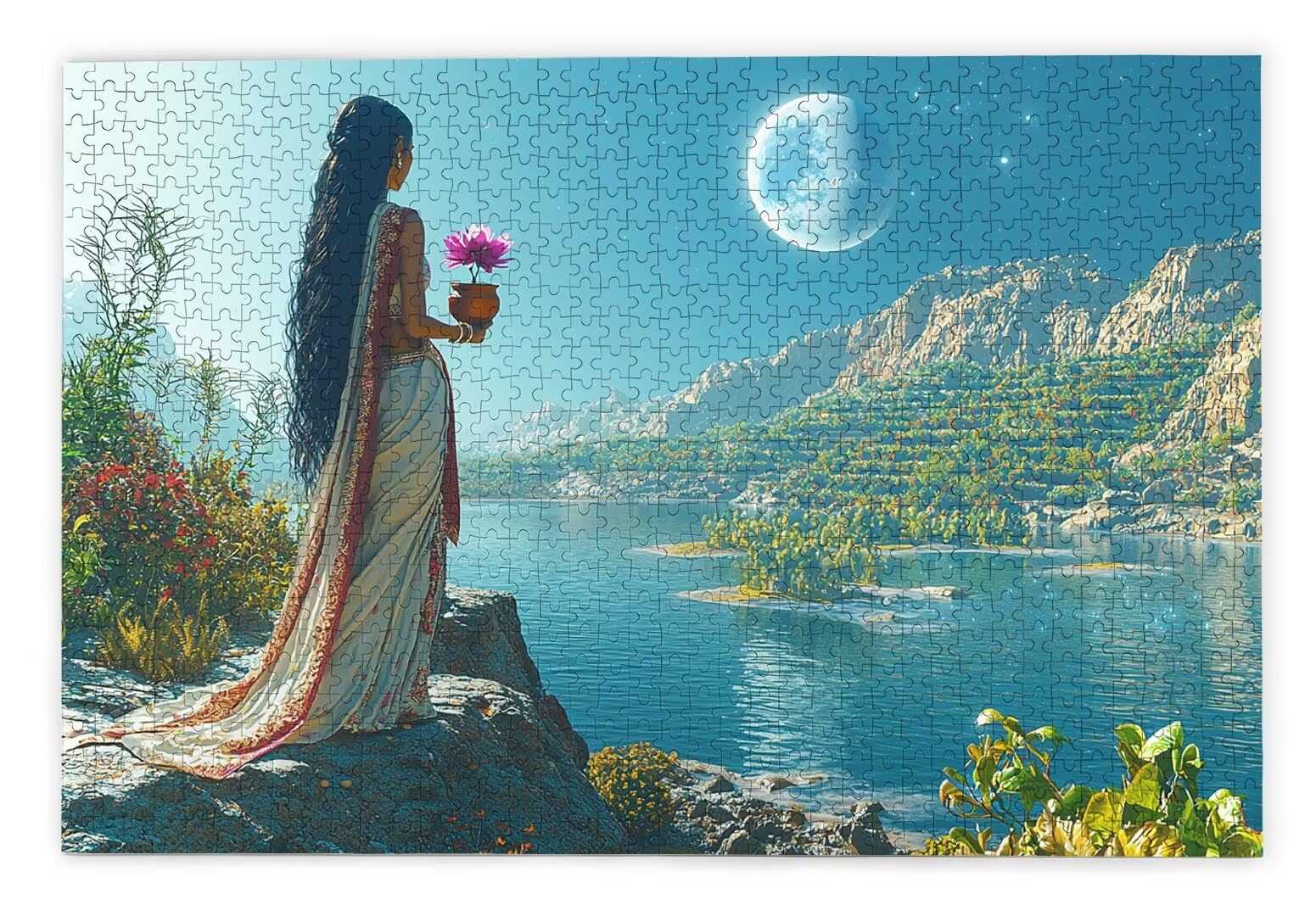 Puzzle 2000 elementów dla dorosłych, Egipt, 2000 elementów, z pudełkiem na prezent, drewniane puzzle dla dorosłych z naturalnym drewnem, prezenty dla kobiet, mężczyzn, duże, drewniane puzzle do