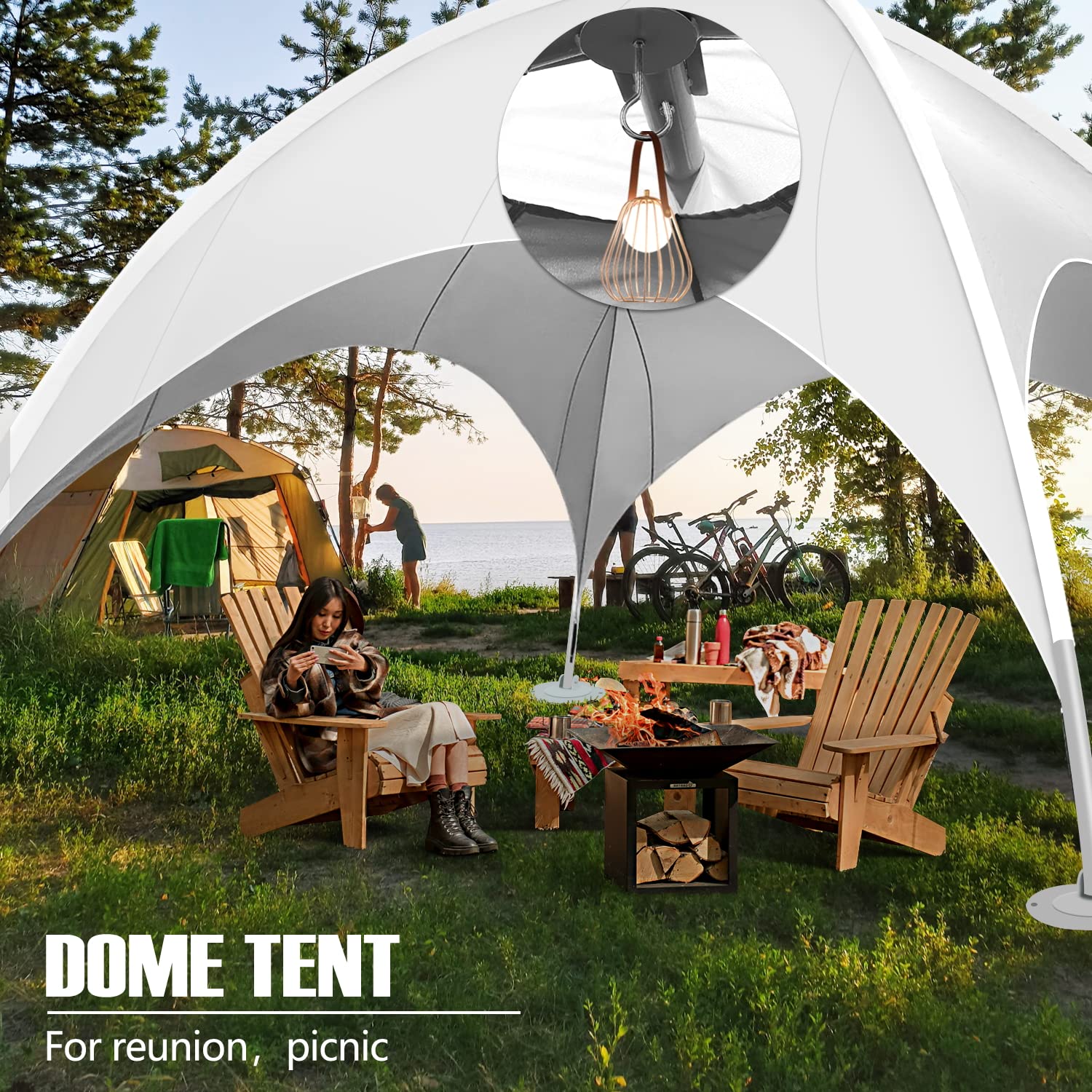 Heavy Duty Steel Patio Gazebo, 16'x 16' Canopy for Outdoor Events, 6-10 Person Dome Tent for Family Party Wedding Cater BBQ, Pavilion for Garden Backyard Lawn, White