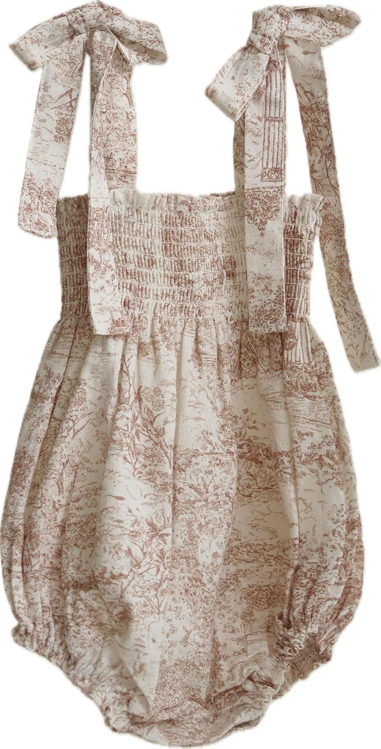 NOTHING FITS BUT Baby’s Classic Linen Cotton Dress, Yunji Onesie, Infant’s Casual Frock