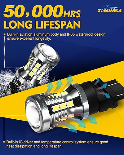 Miniatura 3 de Bombillas LED 3157 para luz de marcha atrás de respaldo, 6000 K blanco brillante 3056 3156 3057 4157 bombillas LED de repuesto para luces de marcha