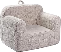 MOMCAYWEX Kids Snuggly-Soft Sherpa Toddler Chair - Cuddly Foam Armchair for Boys & Girls Ages 1-6, Light Grey