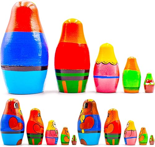 Miniatura 2 de Juego de 5 muñecas anidables de Ricitos de Oro  Matryoshka muñeca con personajes de Fairy Tale Goldilocks y los tres osos