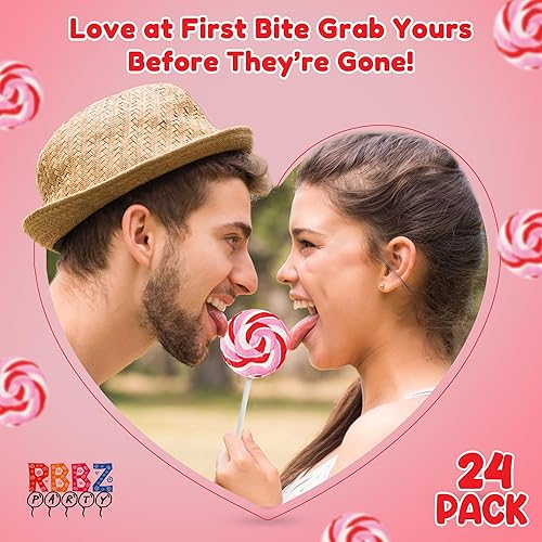 Miniatura 9 de Piruletas rosadas con forma de remolino y retorcido, 24 ventosas envueltas individualmente