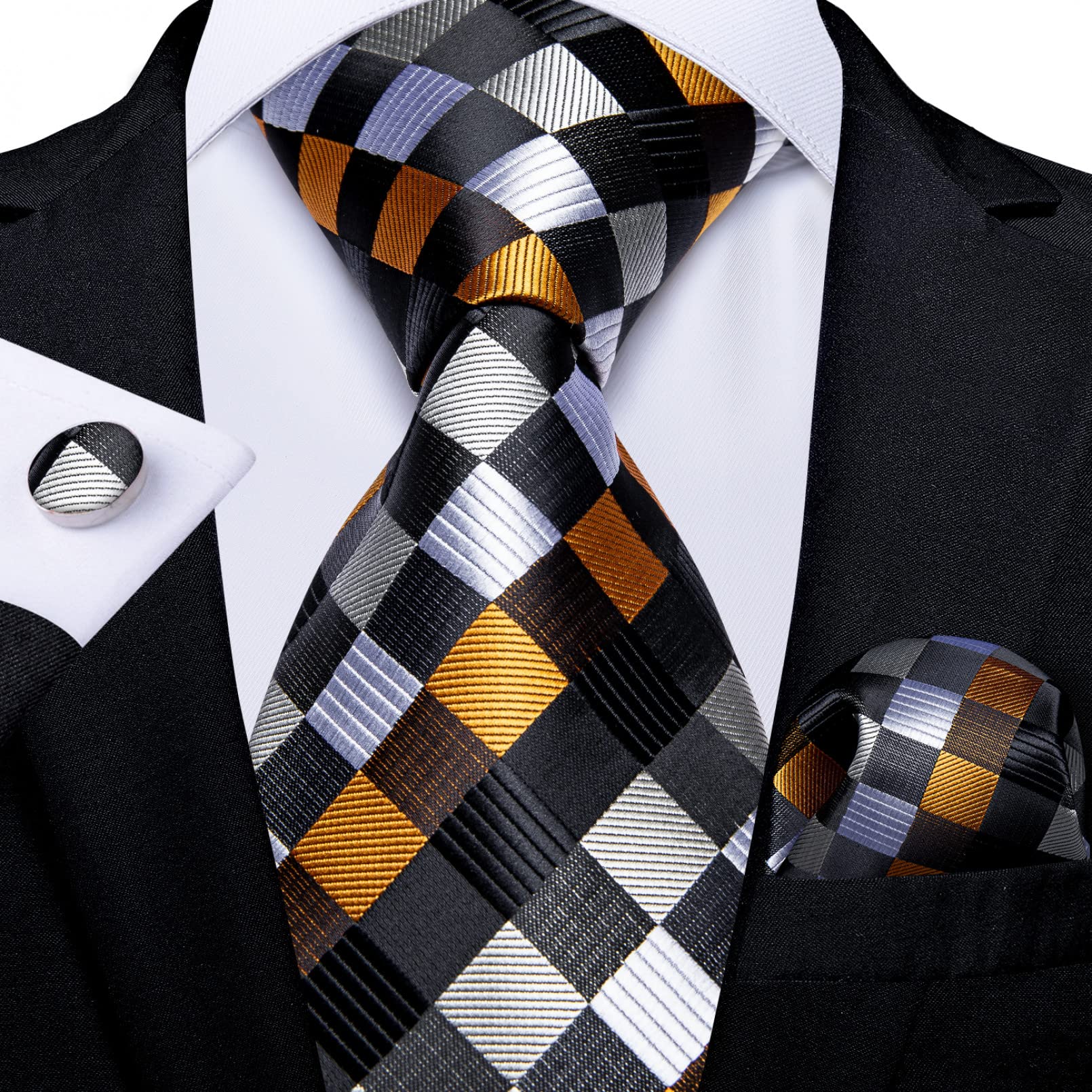 Corbata de los hombres de corbata de seda de corbata de los hombres Conjunto de pañuelos Regalos de boda