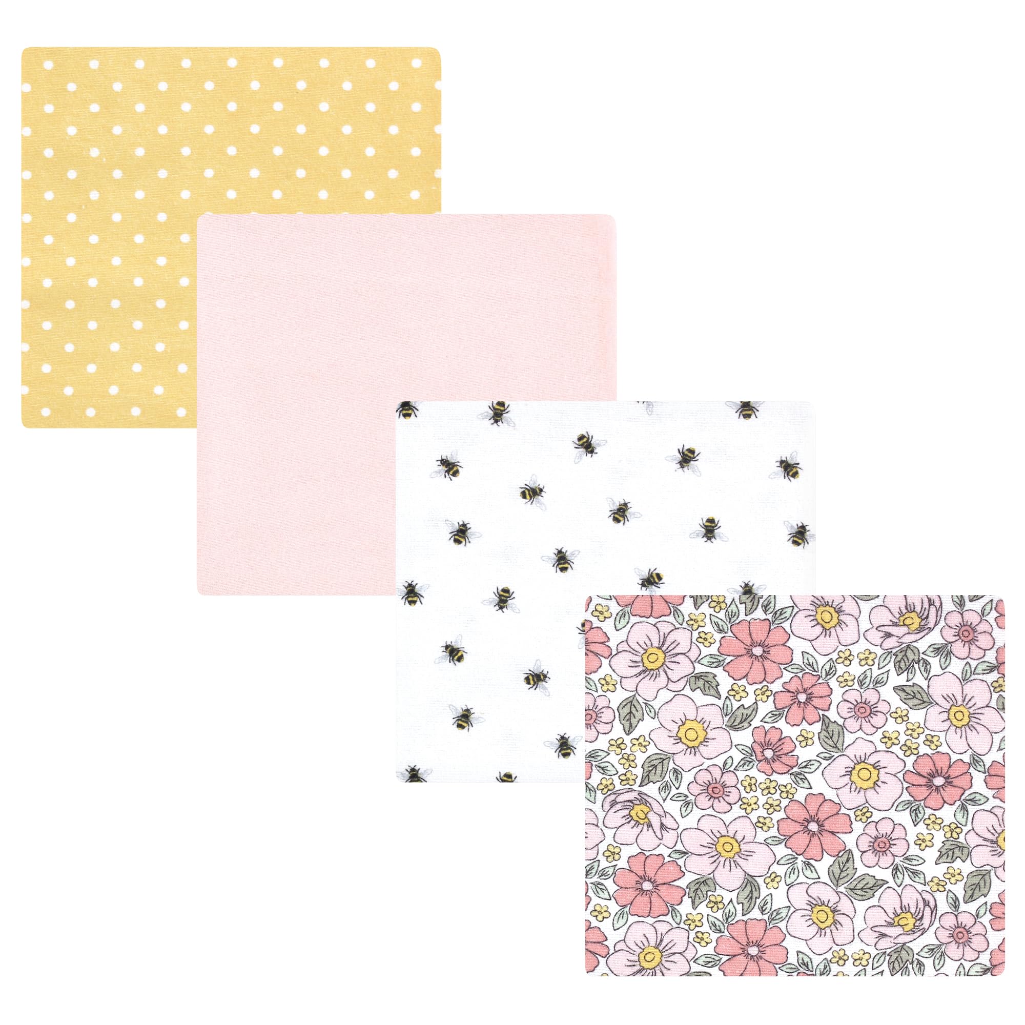 Hudson Baby Unisex Baby Cotton Flannel Receiving Blankets, Pink Yellow Pretty Floral, One Size