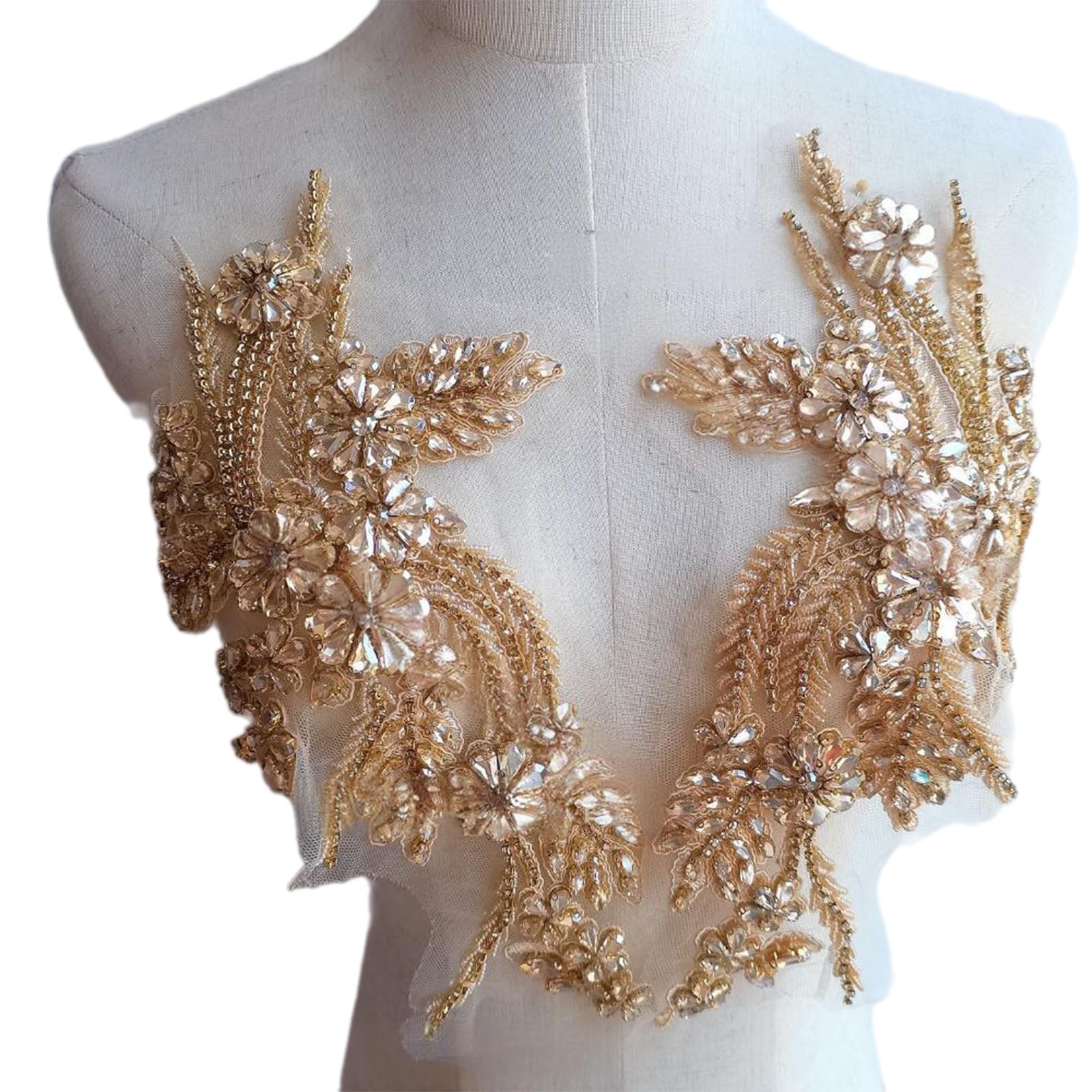 Applique patch brodé de haute qualité avec finition bordure strass