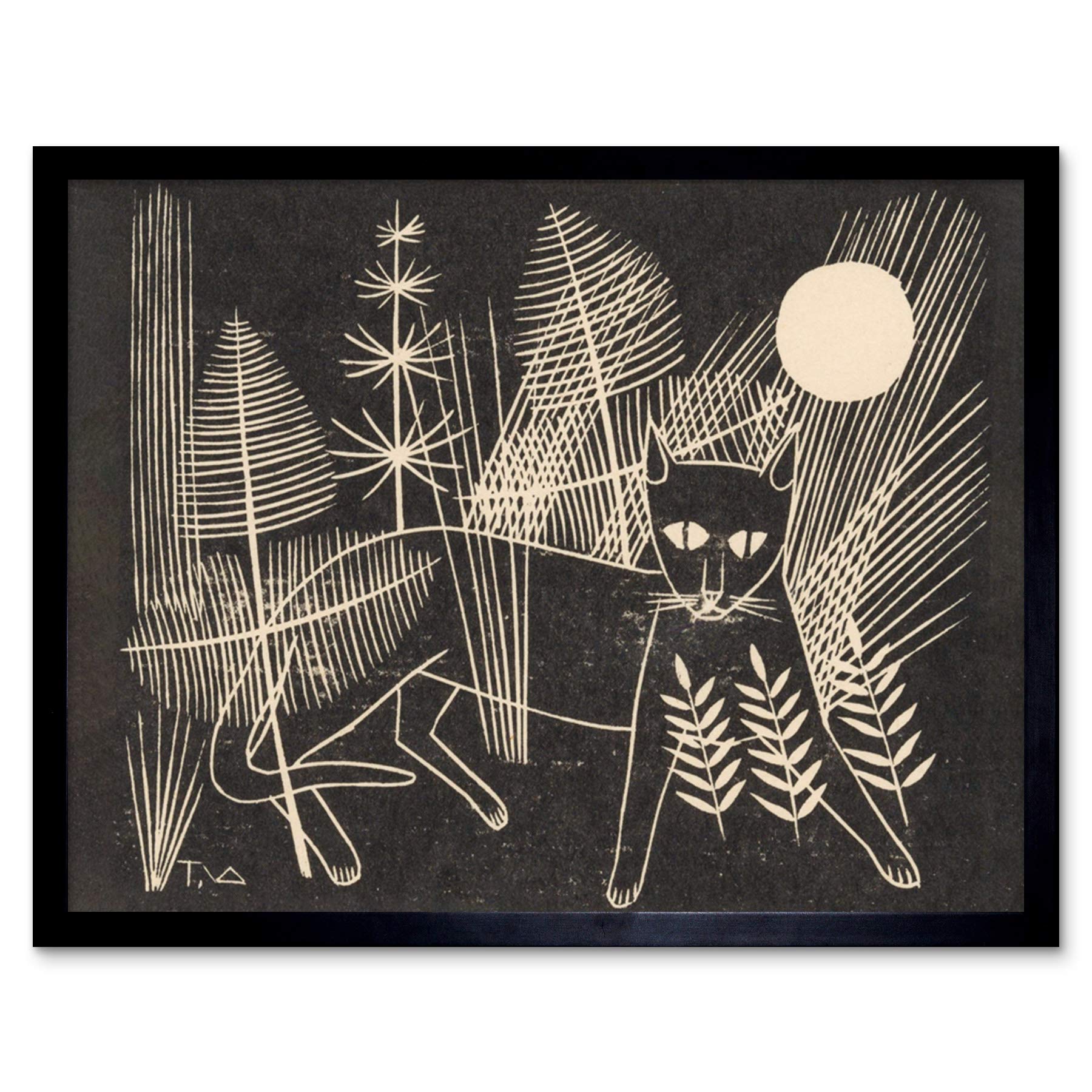 Artery8 Tinus Van Doorn Kitten Cat Jeroen On Yacht Art Print Framed Poster Wall Decor 12x16 inch