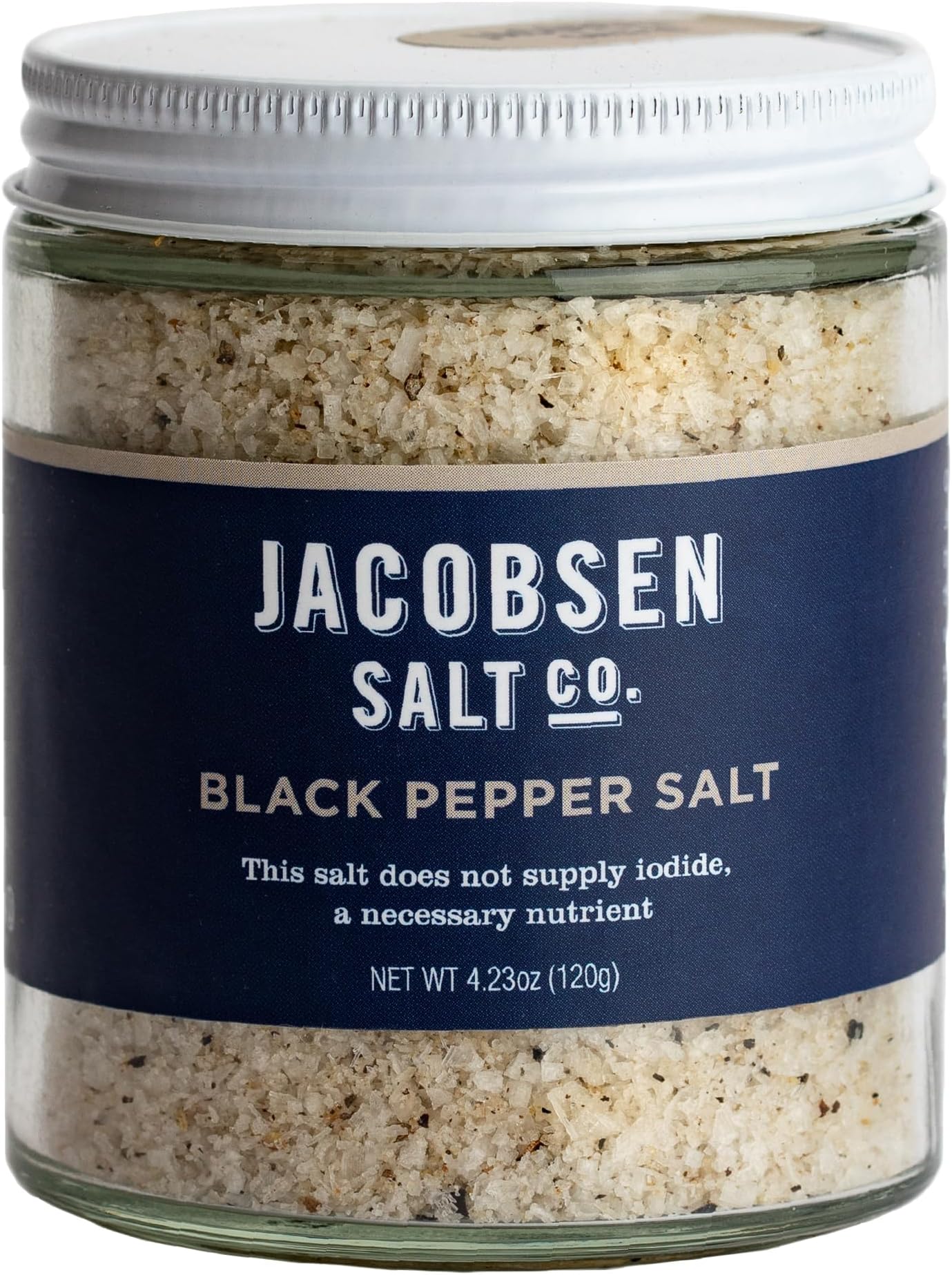 Jacobsen Salt Co. Black Pepper Salt, Kosher, Non-Iodized, Non-GMO - 4.23 Oz