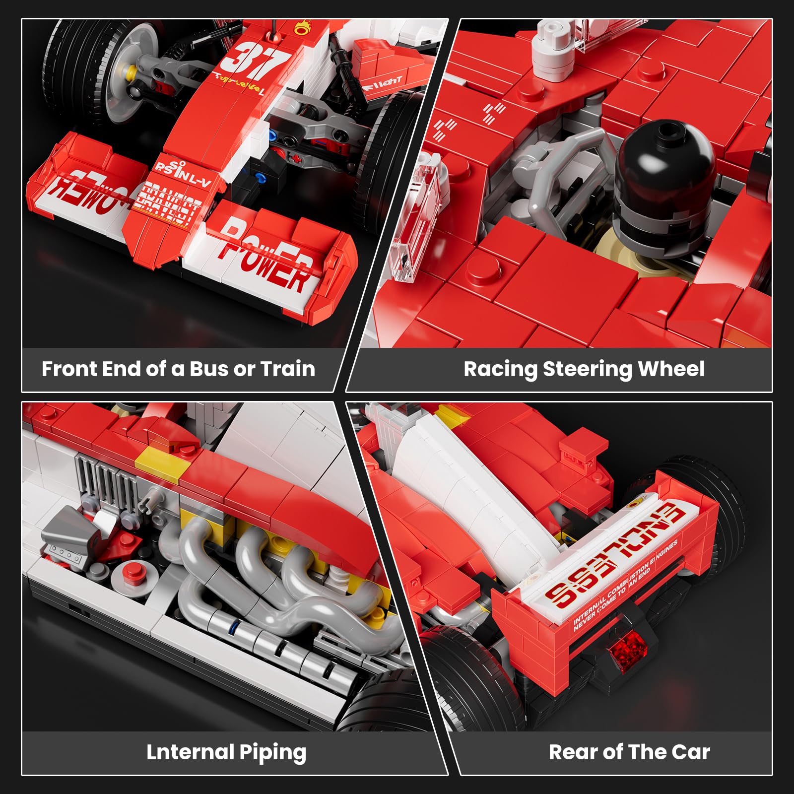 Mould King 10035 Formel 1 Rennwagen Klemmbausteine Super Sportwagen Bausteine Speed Champion Rennauto Modellauto Ausstellungsmodell Für Fans Erwachsene (1603 Teile)