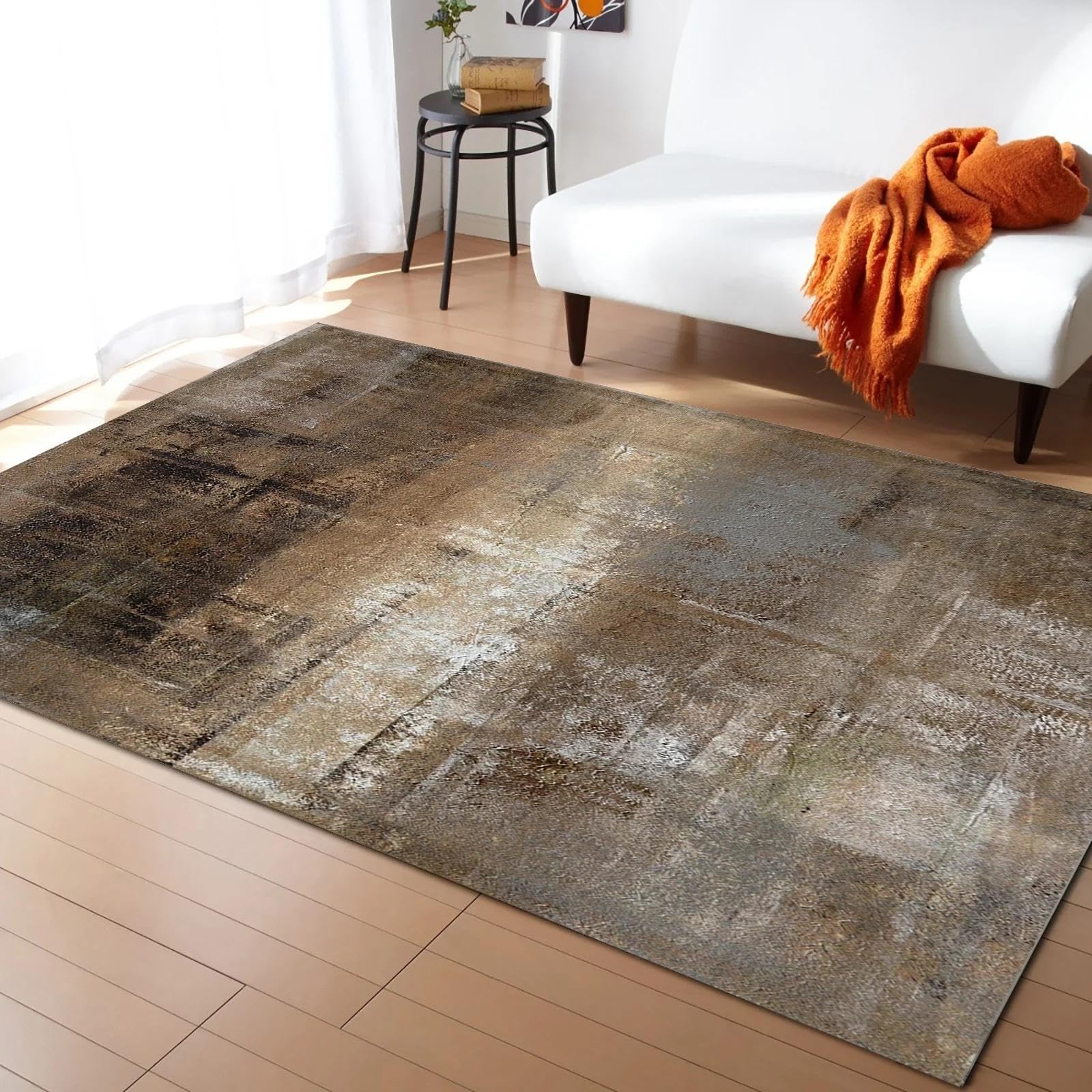 Tapis marron design abstrait pour sublimer votre salon chaleureux