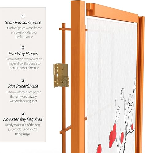 Miniatura 36 de Red Lantern SS-BLOSSOM-Black-4P - Divisor de habitación, 4 paneles, color negro Negro -,Natural,Rosewood,Miel,https://www.amazon.com/dp/undefined