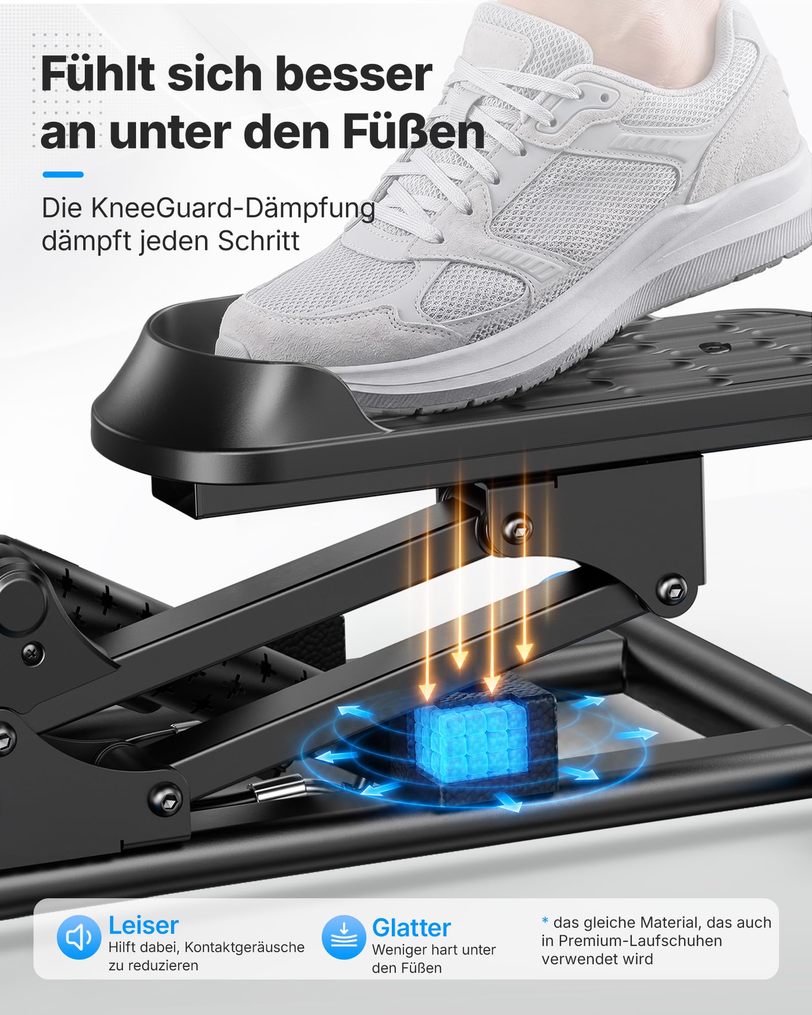 MERACH 3-in-1 Mini-Stepper für Zuhause Mit großer Schritt & Dämpfung | 6X Stärkeres Brennen Mit 12" Stufenhöhe & Power Ropes für Ganzkörper-Training, leiser Stair Stepper Mit LCD Display,MAX 150KG